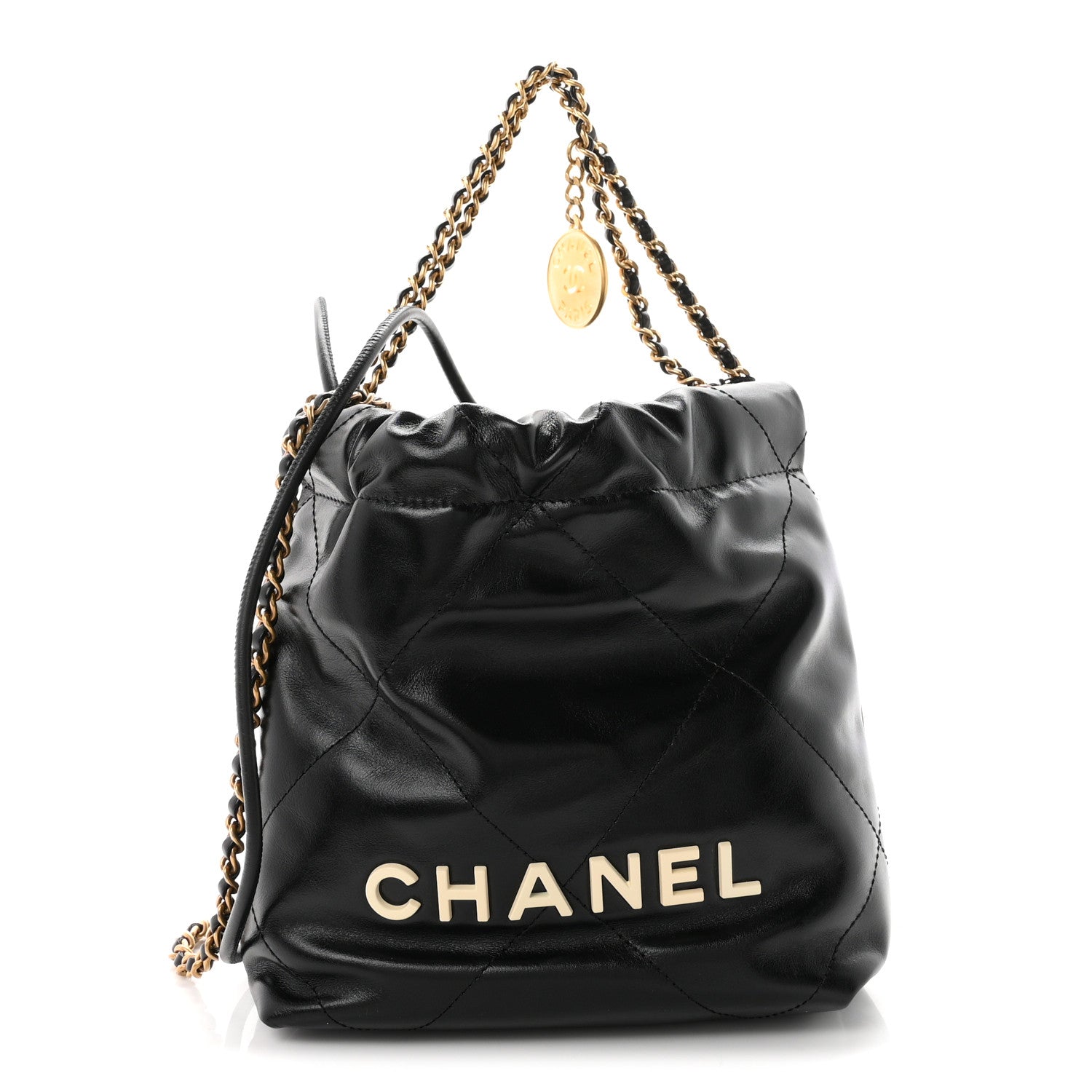 Shiny Calfskin Quilted Mini Chanel 22 Black — view 1