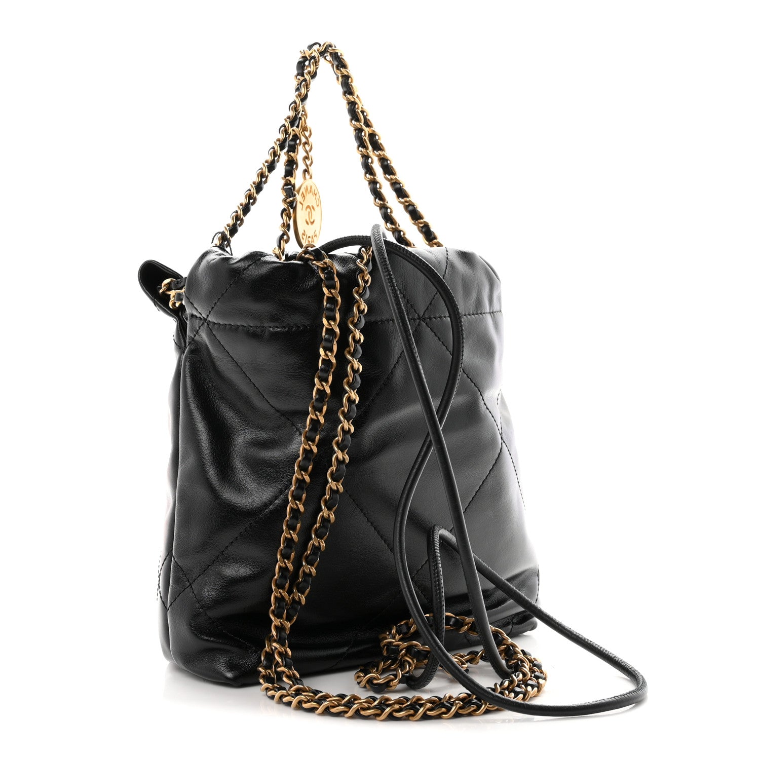 Shiny Calfskin Quilted Mini Chanel 22 Black — view 2