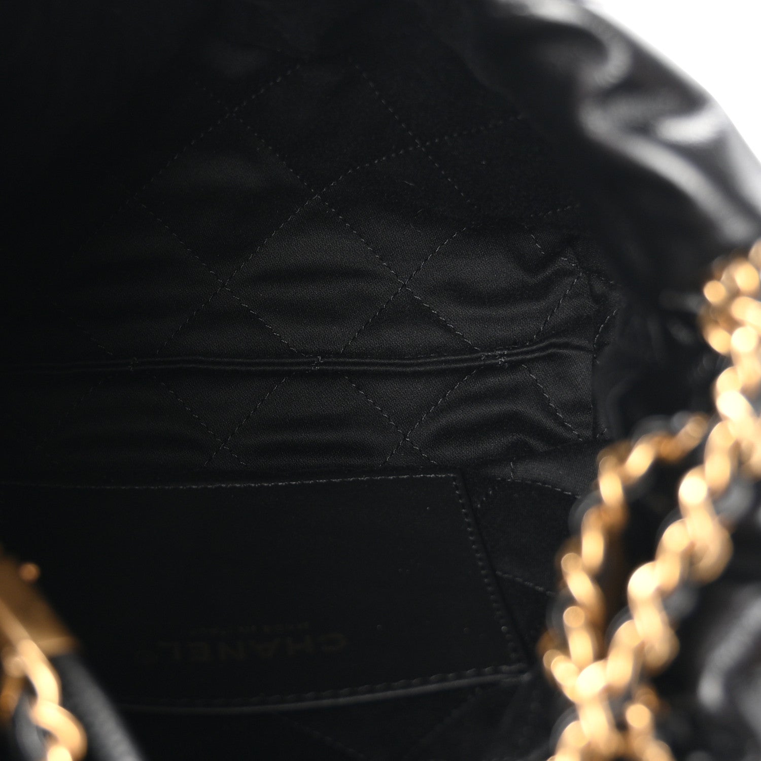 Shiny Calfskin Quilted Mini Chanel 22 Black — view 4