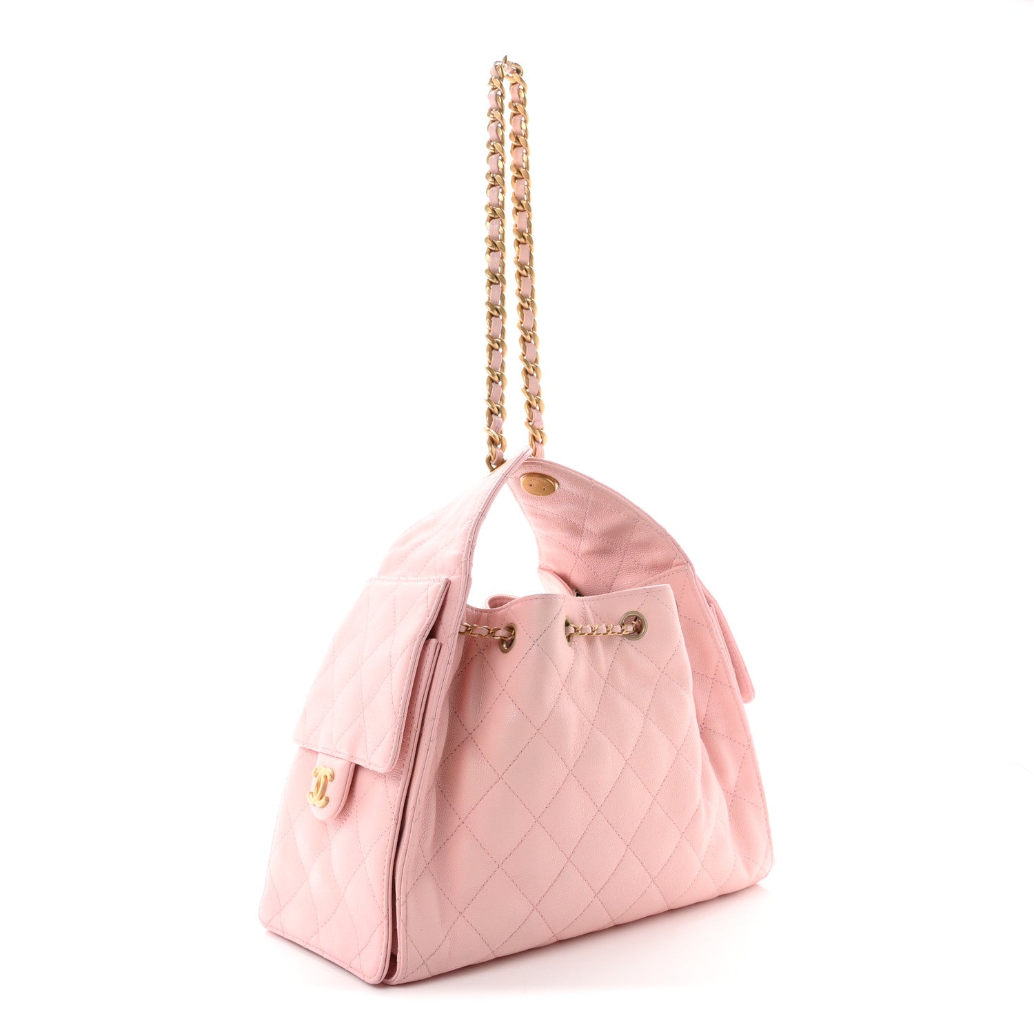 Caviar Quilted Small Chanel 25 Handbag Light Pink — view 2