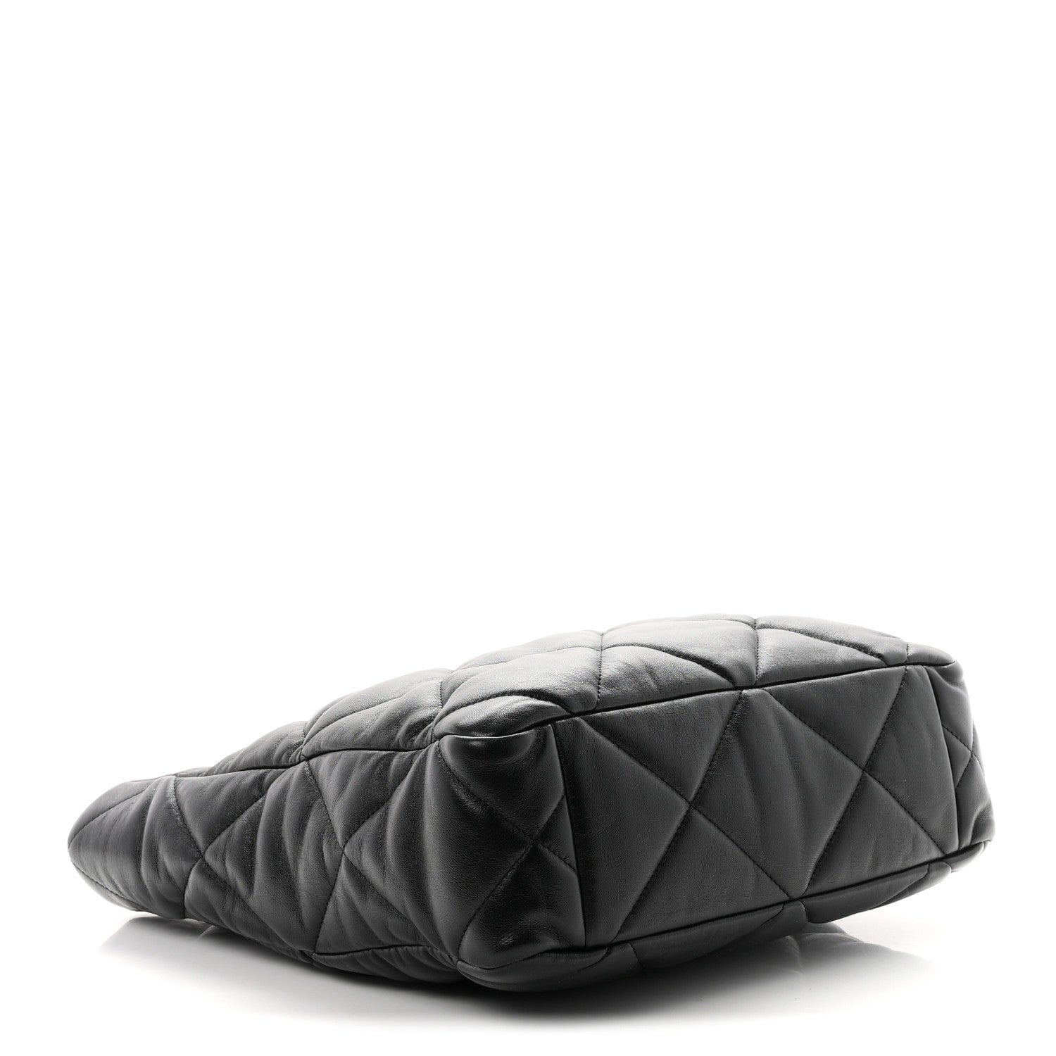 Lambskin Quilted Chanel 19 Shopping Bag Black — view 3