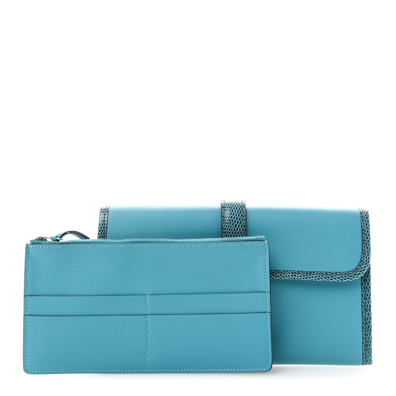Swift Lizard Jige Elan Touch Duo Clutch Bleu Paon Mykonos — view 2
