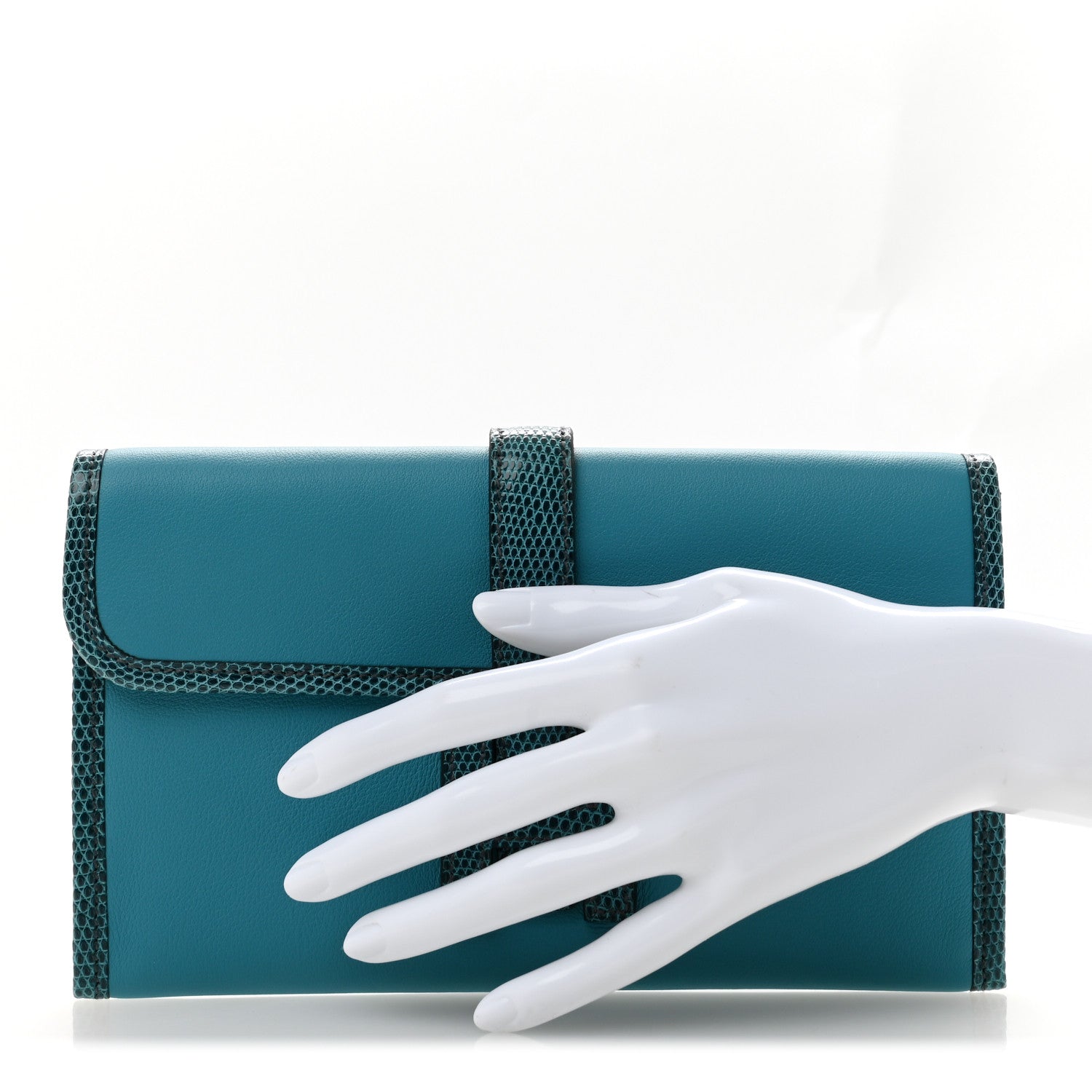 Swift Lizard Jige Elan Touch Duo Clutch Bleu Paon Mykonos — view 3
