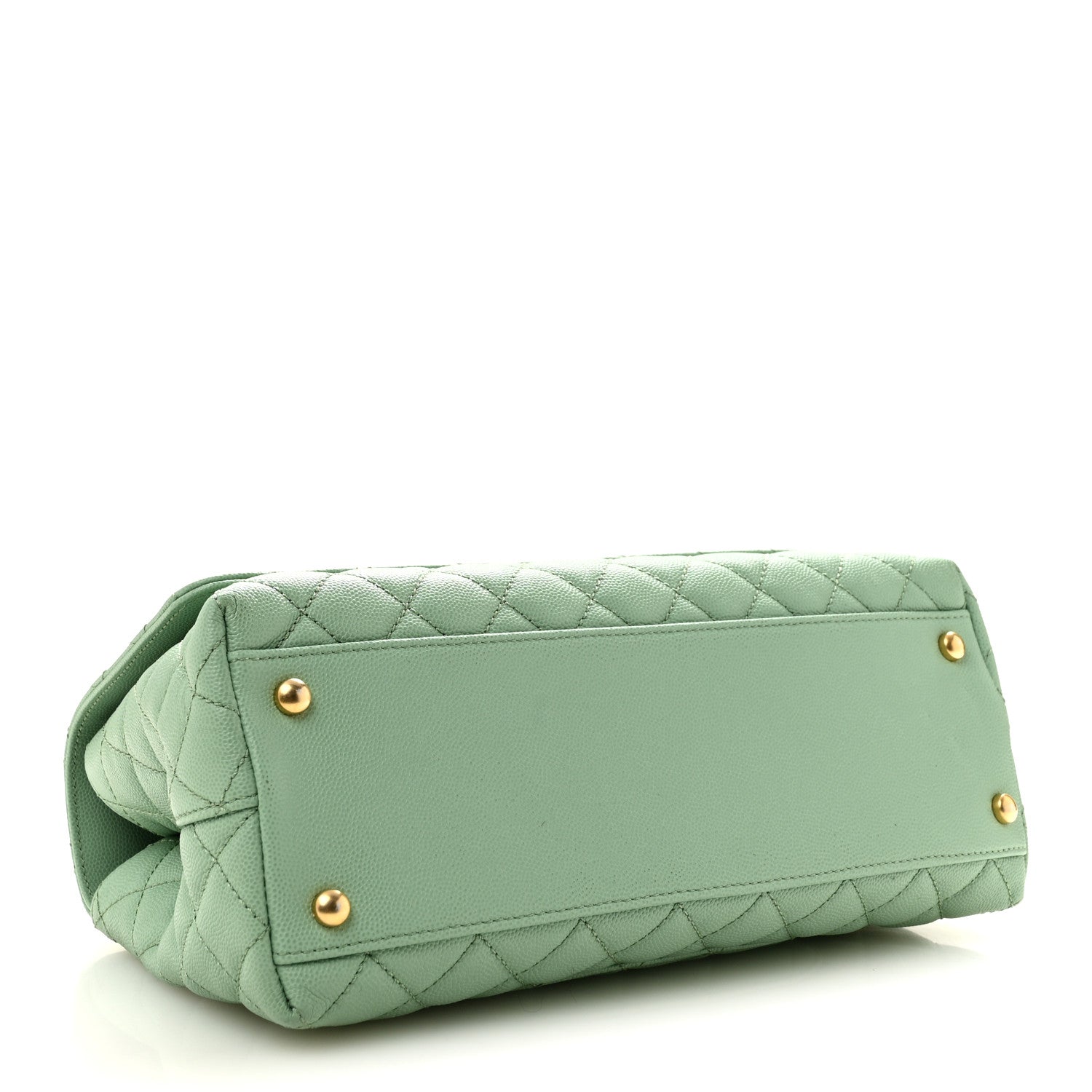 Caviar Quilted Small Coco Chain Handle Flap Light Green — view 4