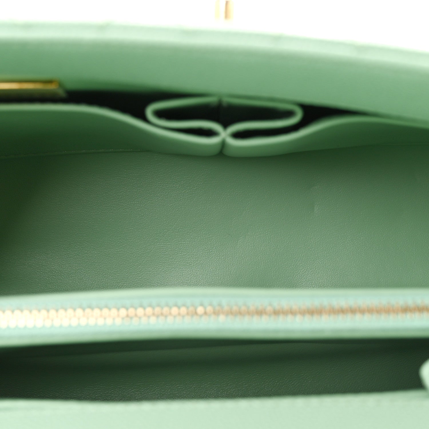 Caviar Quilted Small Coco Chain Handle Flap Light Green — view 5