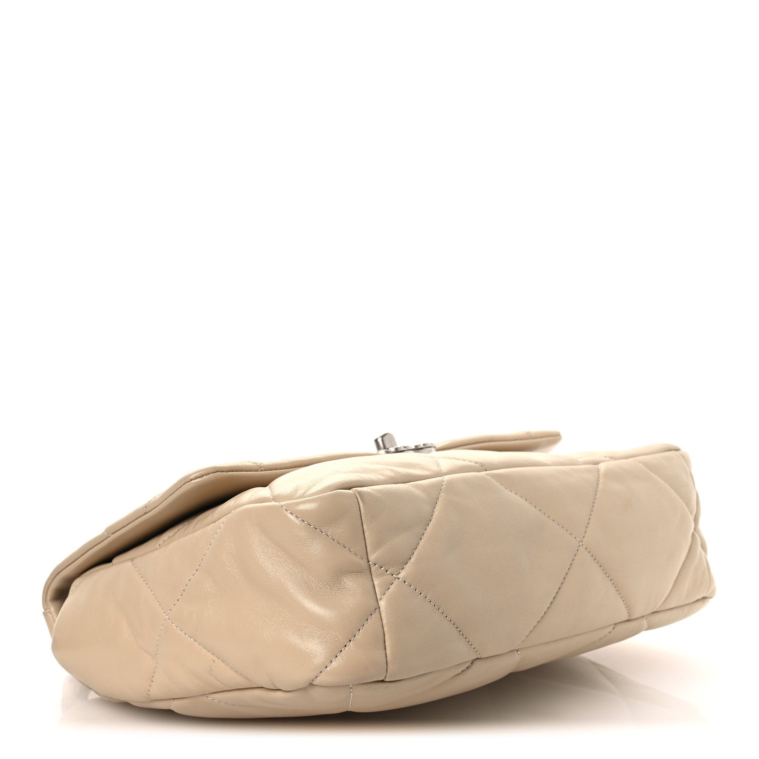 Lambskin Quilted Large Chanel 19 Flap Beige — view 4