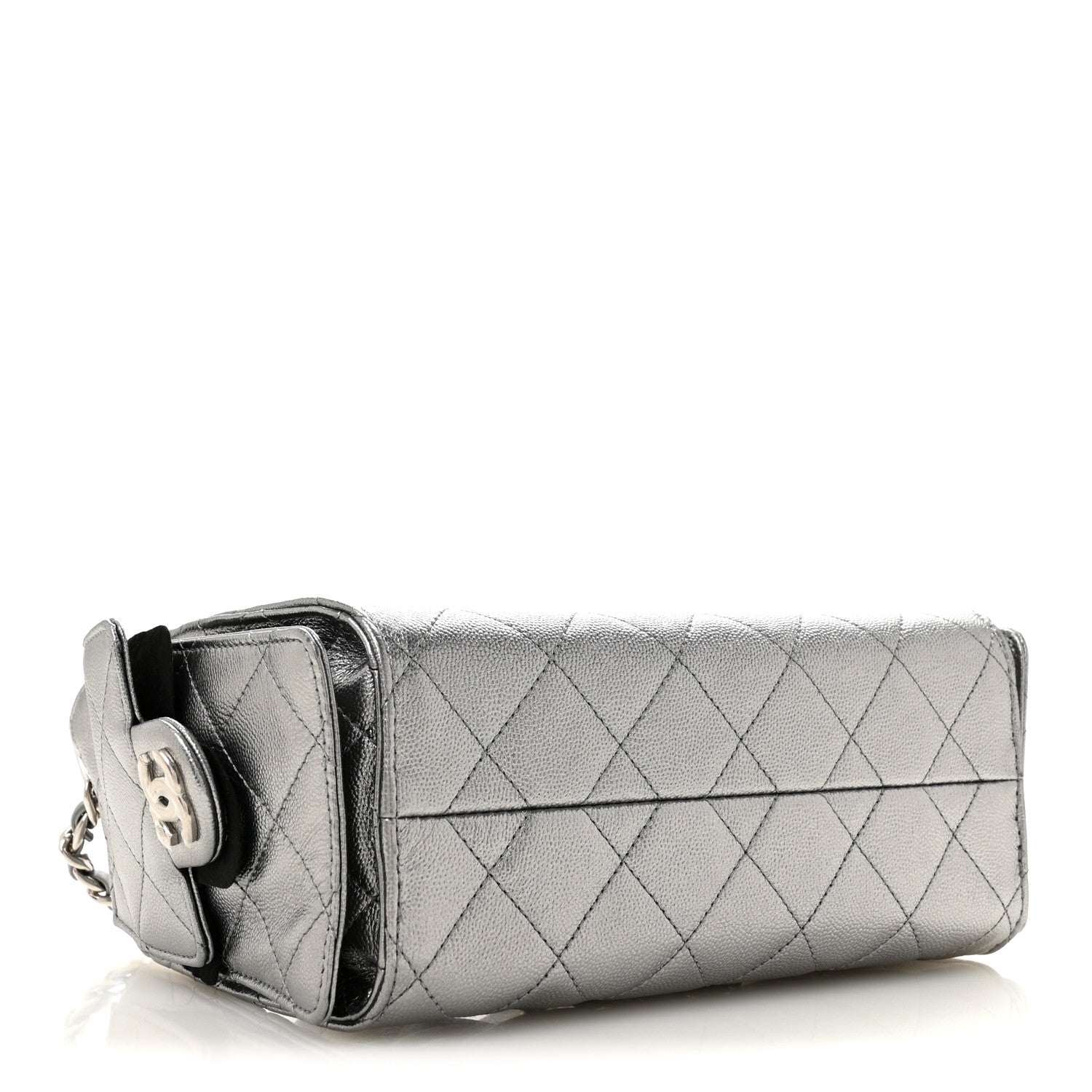 Metallic Caviar Quilted Mini Chanel 25 Handbag Anthracite — view 4