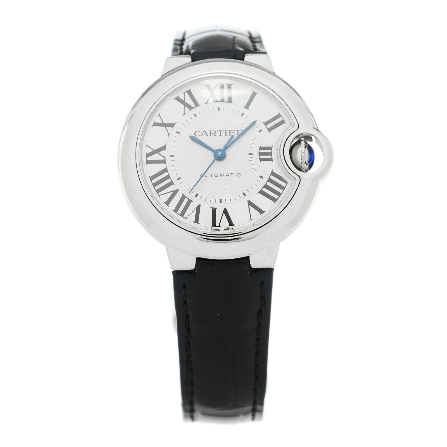 Stainless Steel Alligator 33mm Ballon Bleu De Cartier Automatic Watch