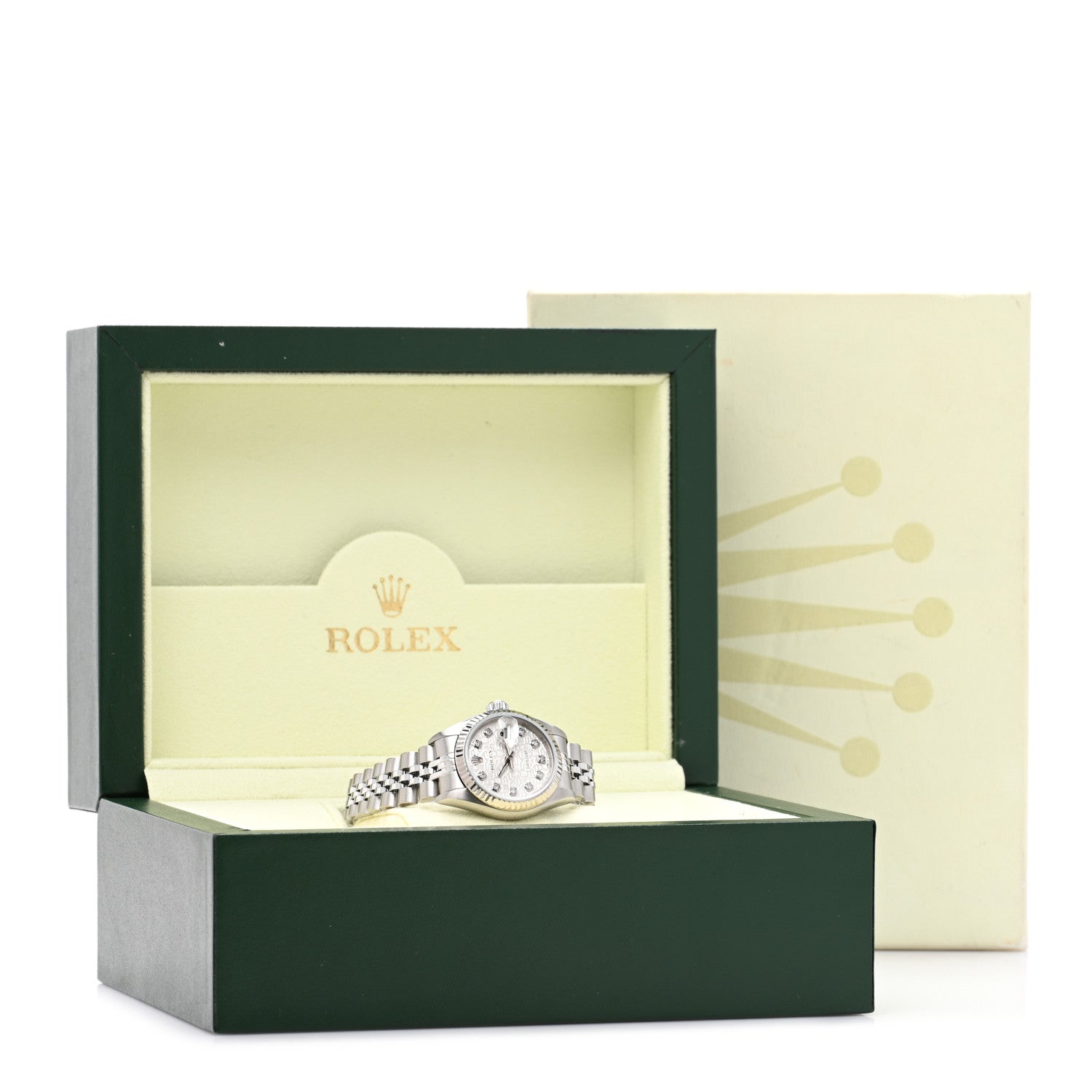 Stainless Steel 18K White Gold Diamond 26mm Oyster Perpetual Datejust Watch Silver Jubilee 79174 — view 5