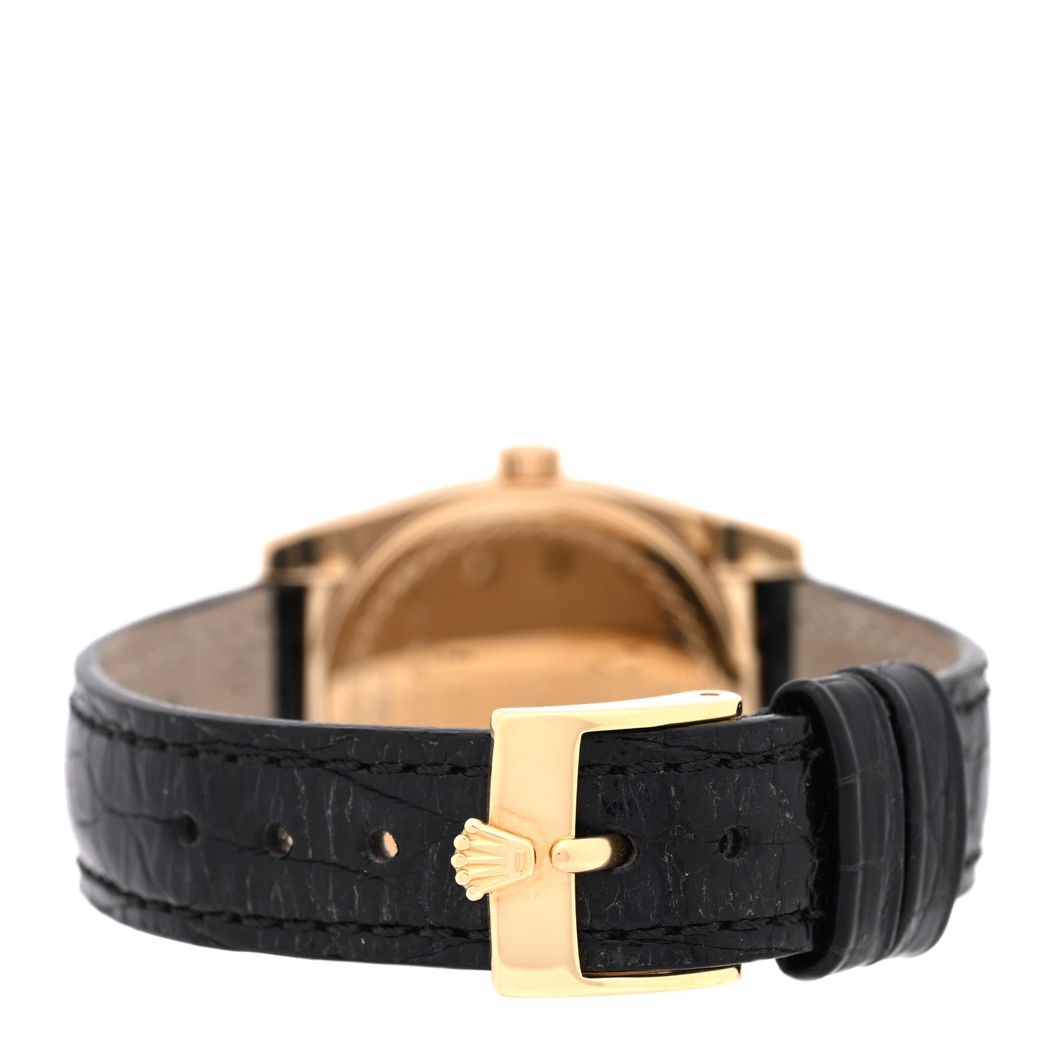 18K Yellow Gold Alligator 26mm Cellini Manual Winding Watch White 5310 — view 3