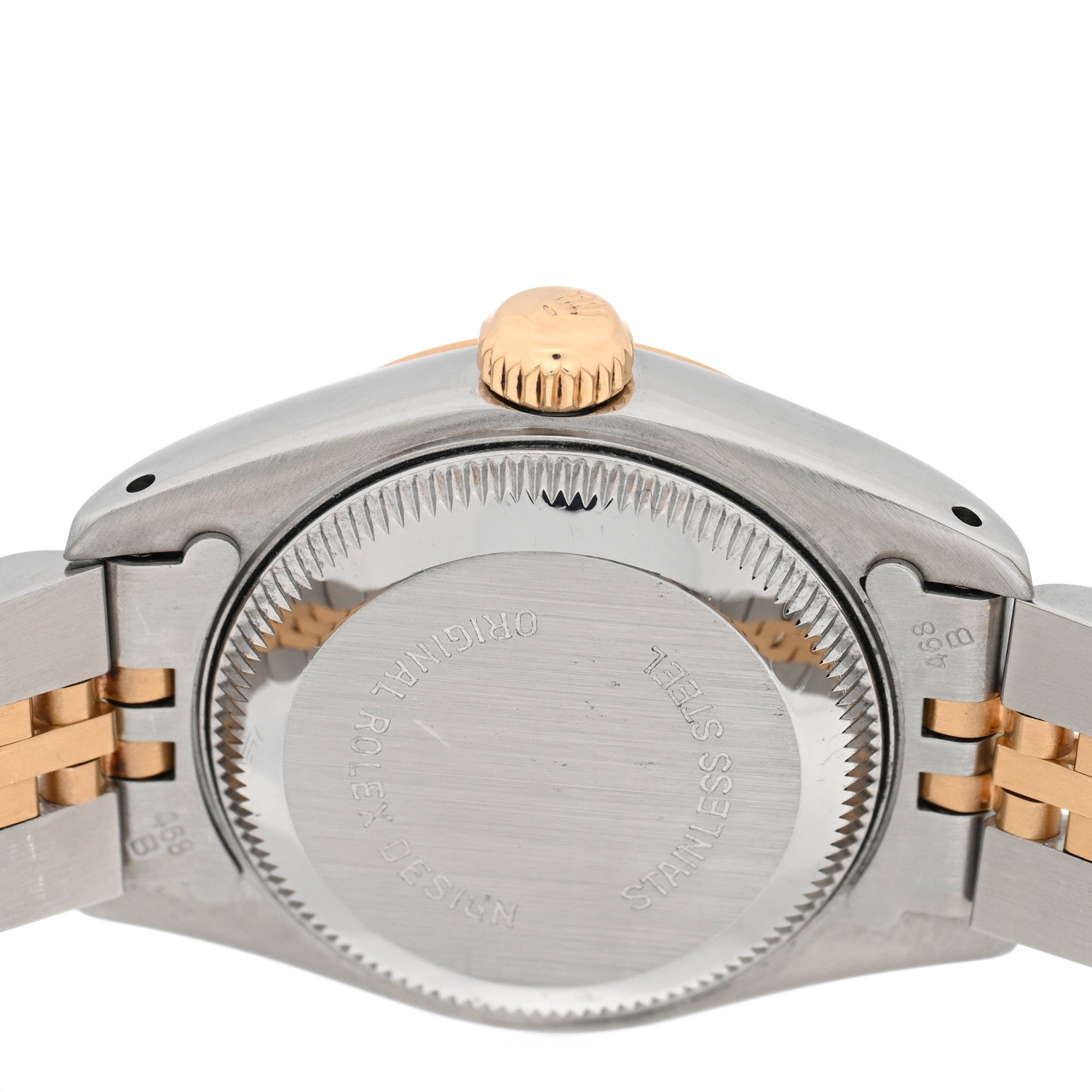Stainless Steel 18K Yellow Gold Diamond 26mm Oyster Perpetual Datejust Watch Blue Gradient 69173 — view 4