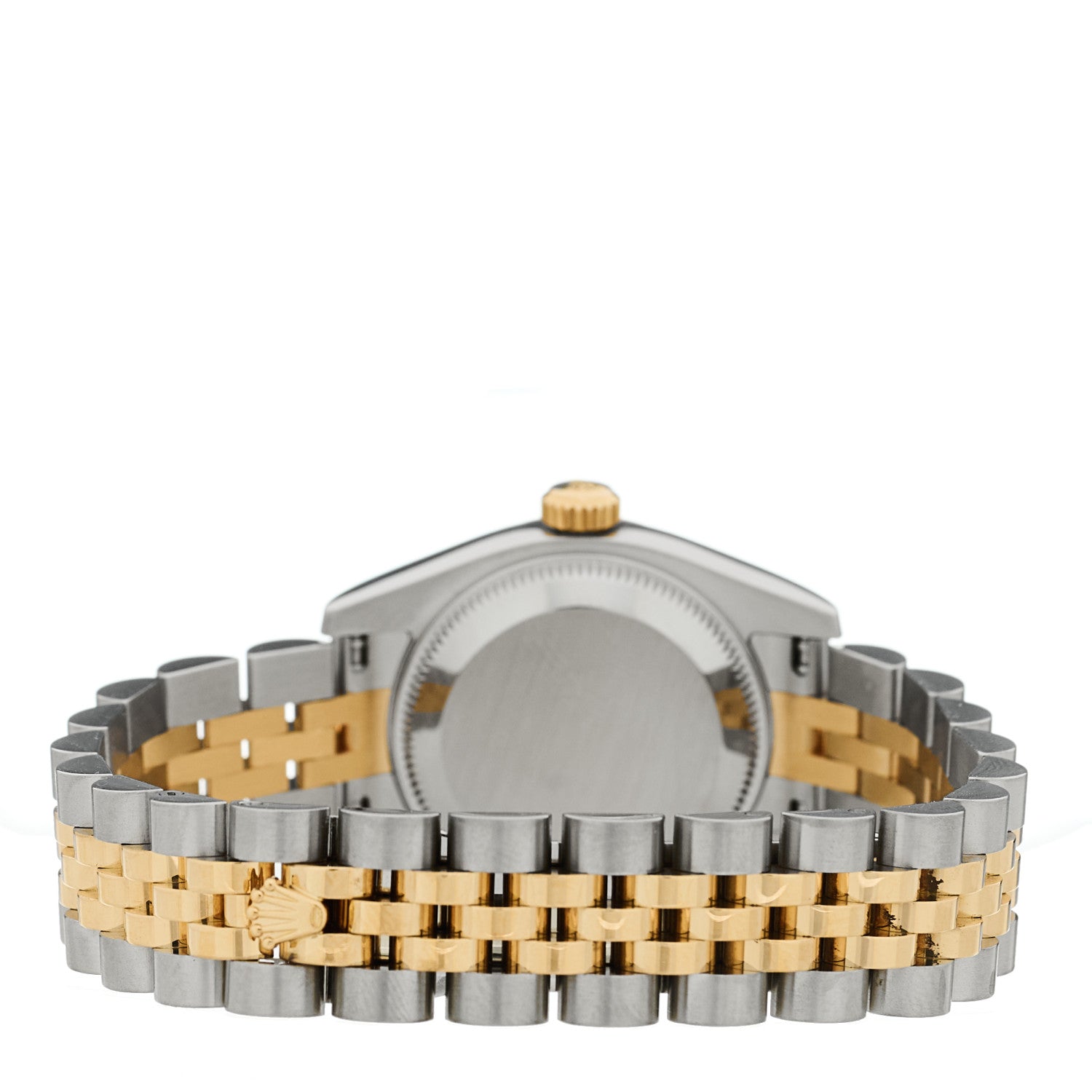 Stainless Steel 18K Yellow Gold Diamond Mother of Pearl 26mm Oyster Perpetual Datejust Watch 179173 — view 3