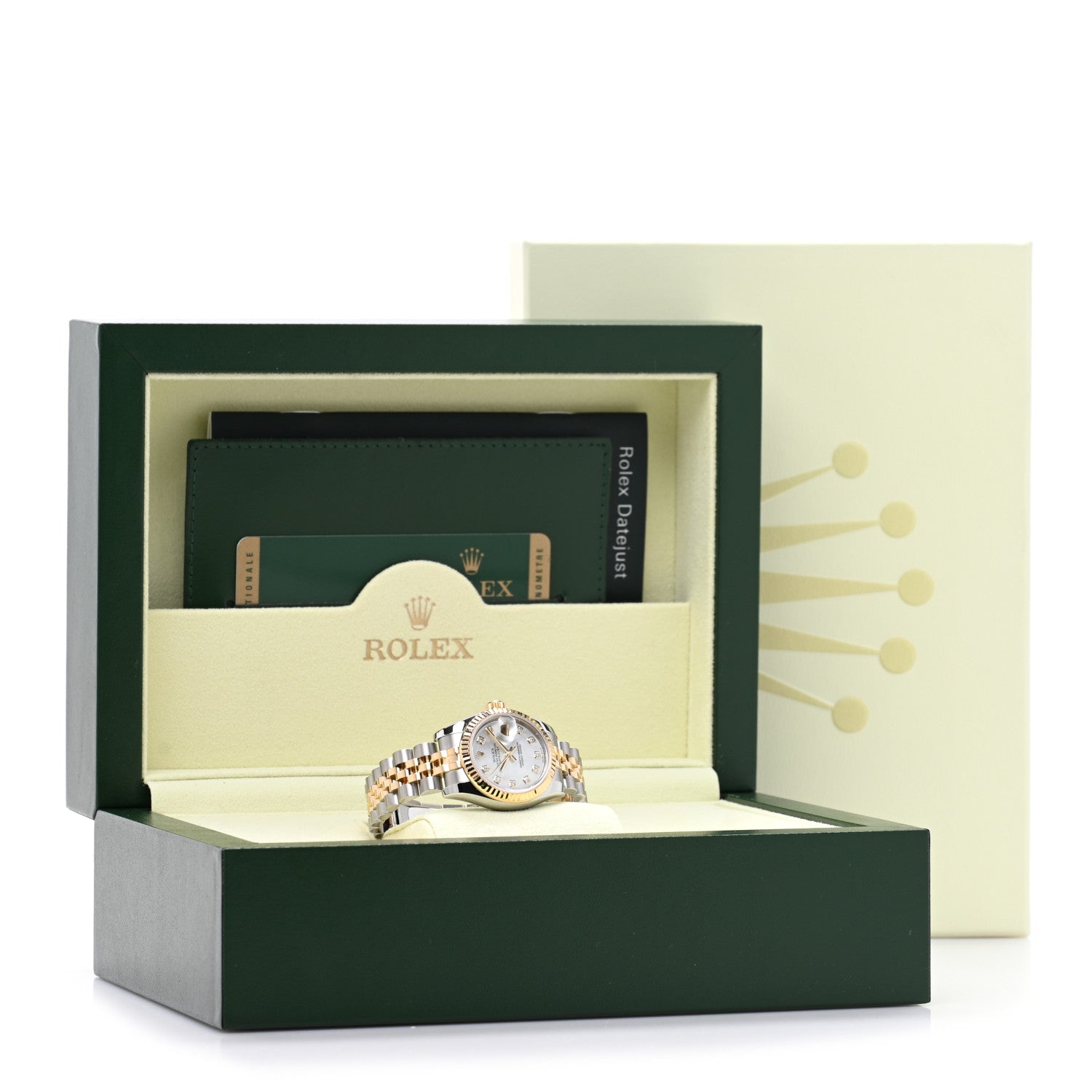 Stainless Steel 18K Yellow Gold Diamond Mother of Pearl 26mm Oyster Perpetual Datejust Watch 179173 — view 5