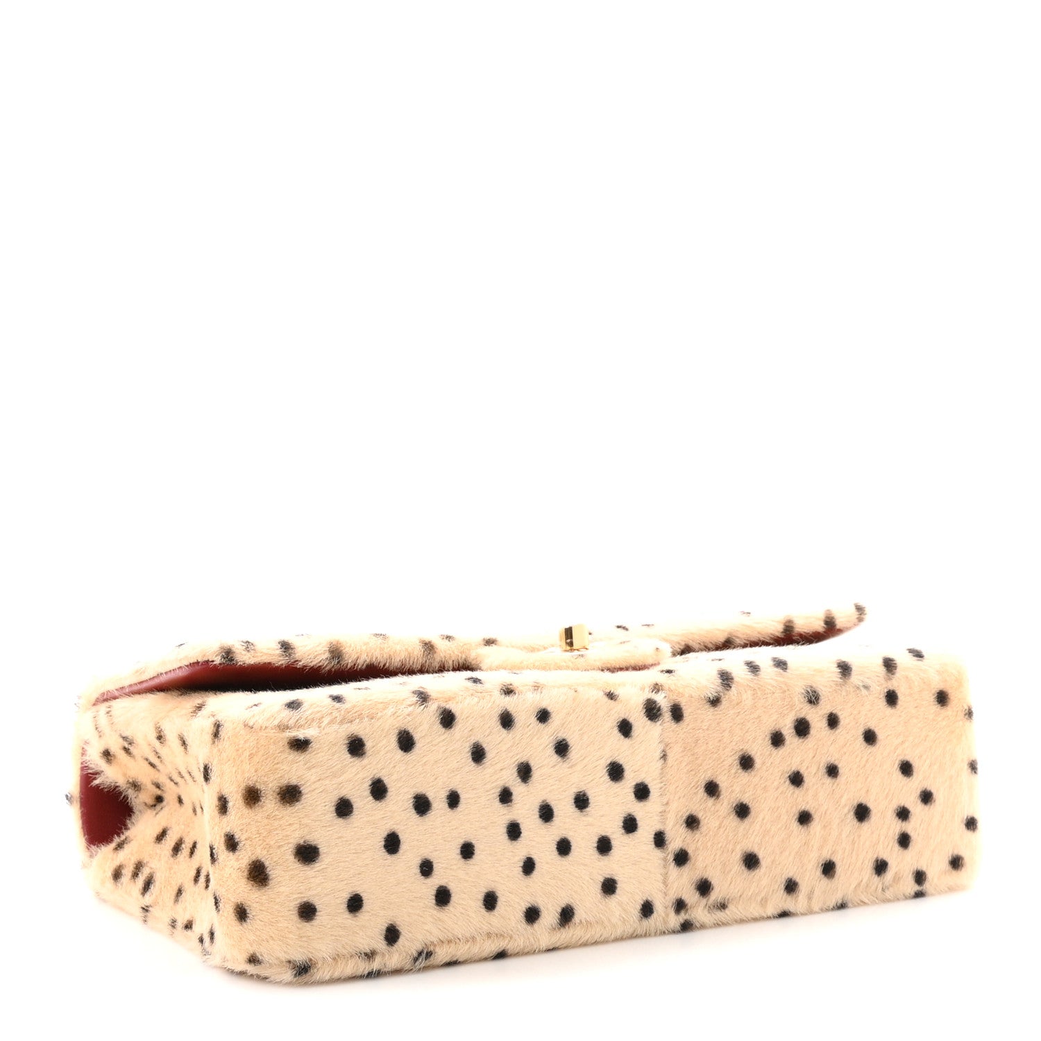 Pony Hair Cheetah Printed Creative Fabrics Flap Light Beige Black — view 4