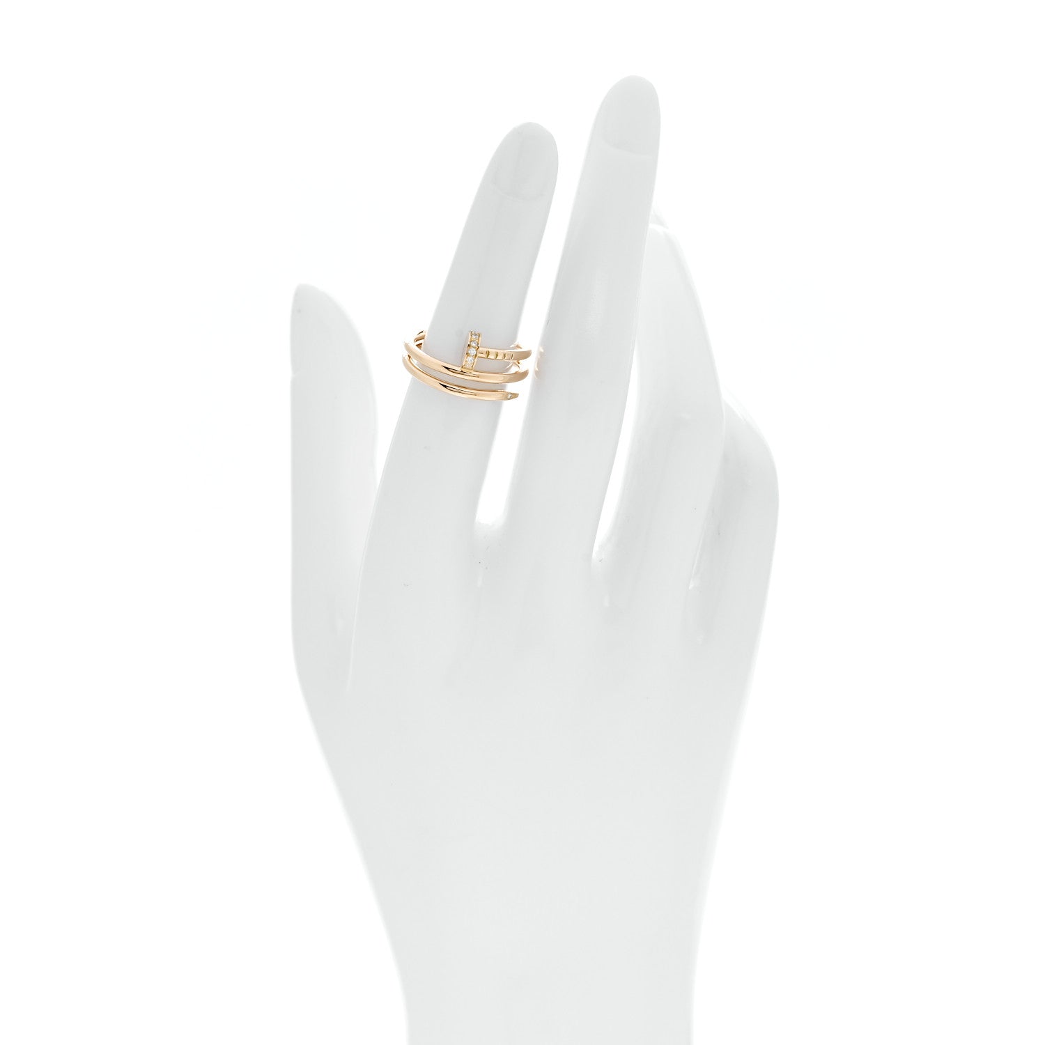 18K Yellow Gold Diamond Double Juste Un Clou Ring 51 5.75 — view 2