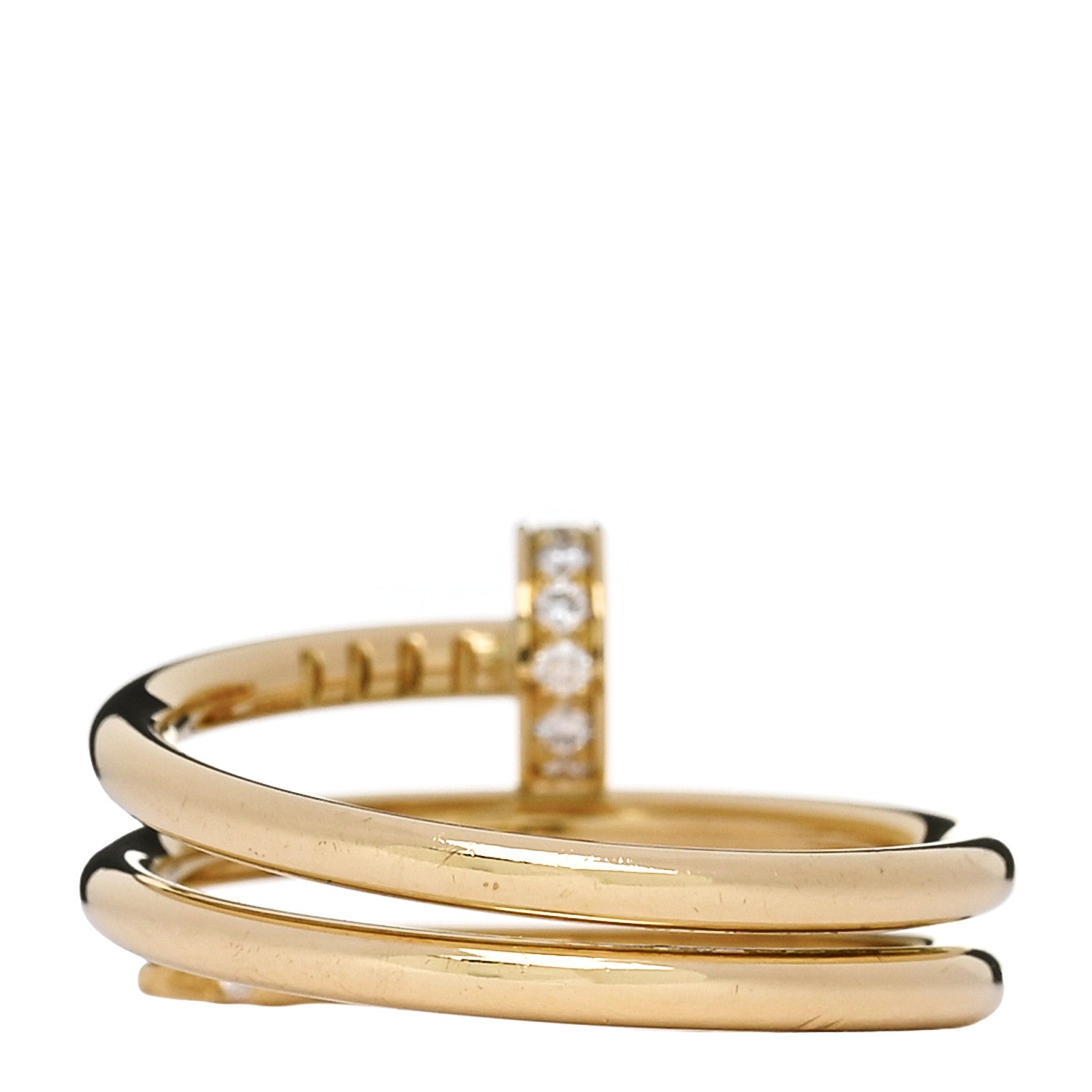 18K Yellow Gold Diamond Double Juste Un Clou Ring 51 5.75 — view 3