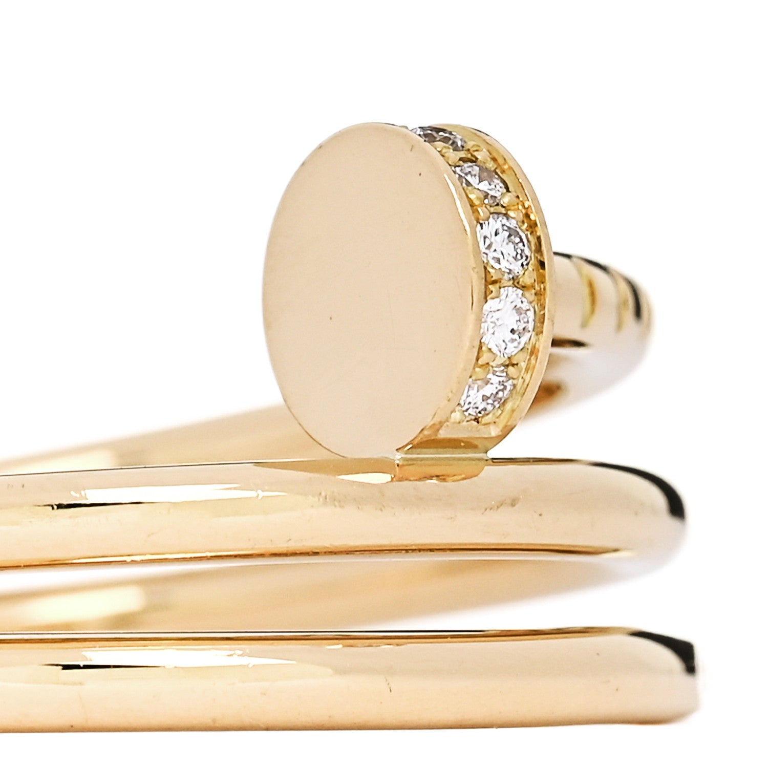 18K Yellow Gold Diamond Double Juste Un Clou Ring 51 5.75 — view 4