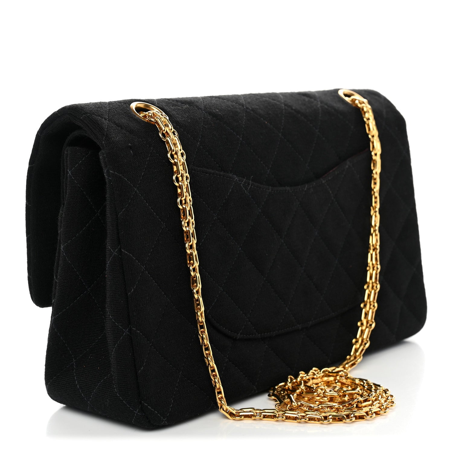 Jersey Quilted Medium Double Flap Black — view 3