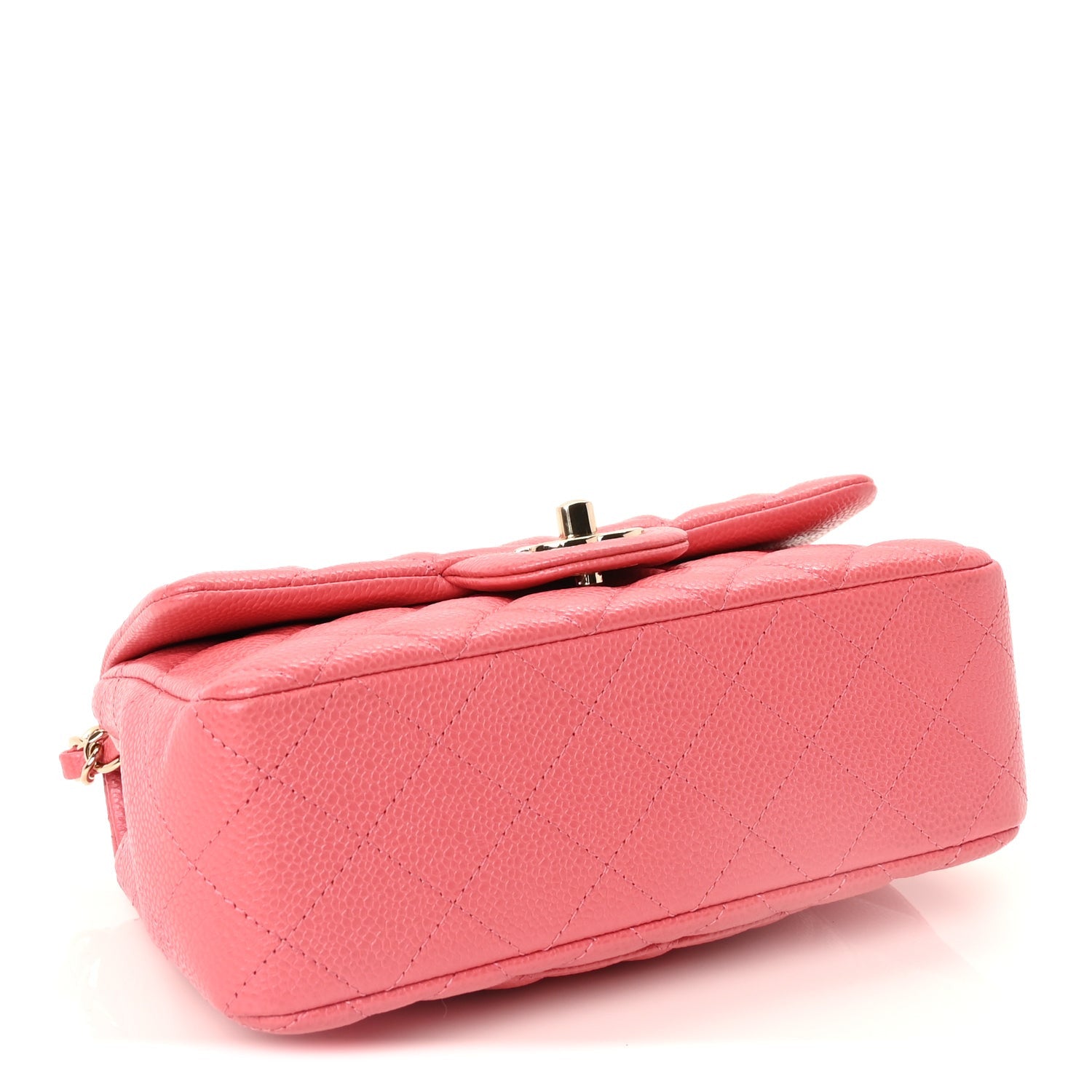 Caviar Quilted Mini Rectangular Flap Dark Pink — view 4