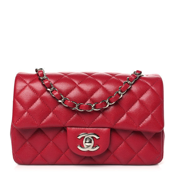 Caviar Quilted Mini Rectangular Flap Pink