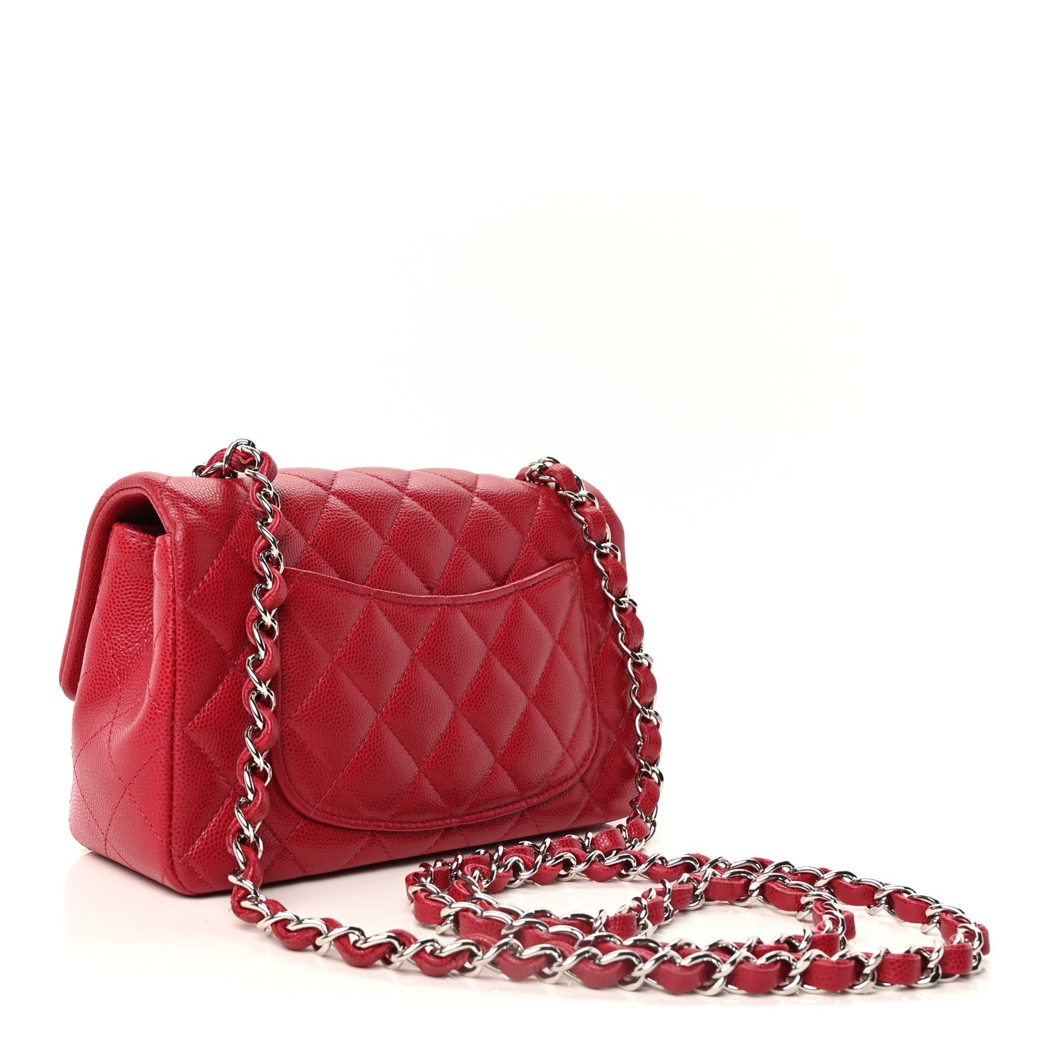 Caviar Quilted Mini Rectangular Flap  Pink — view 3