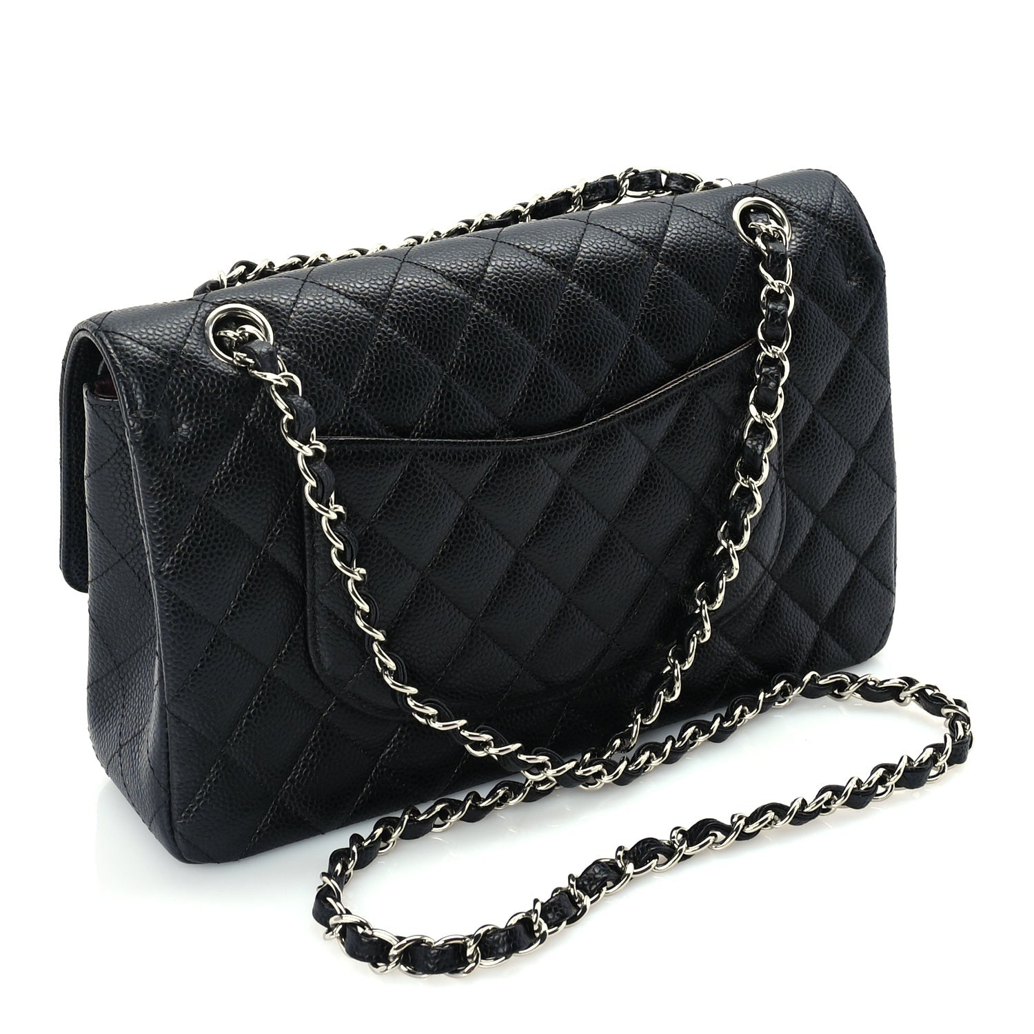 Caviar Quilted Medium Double Flap Black — view 2