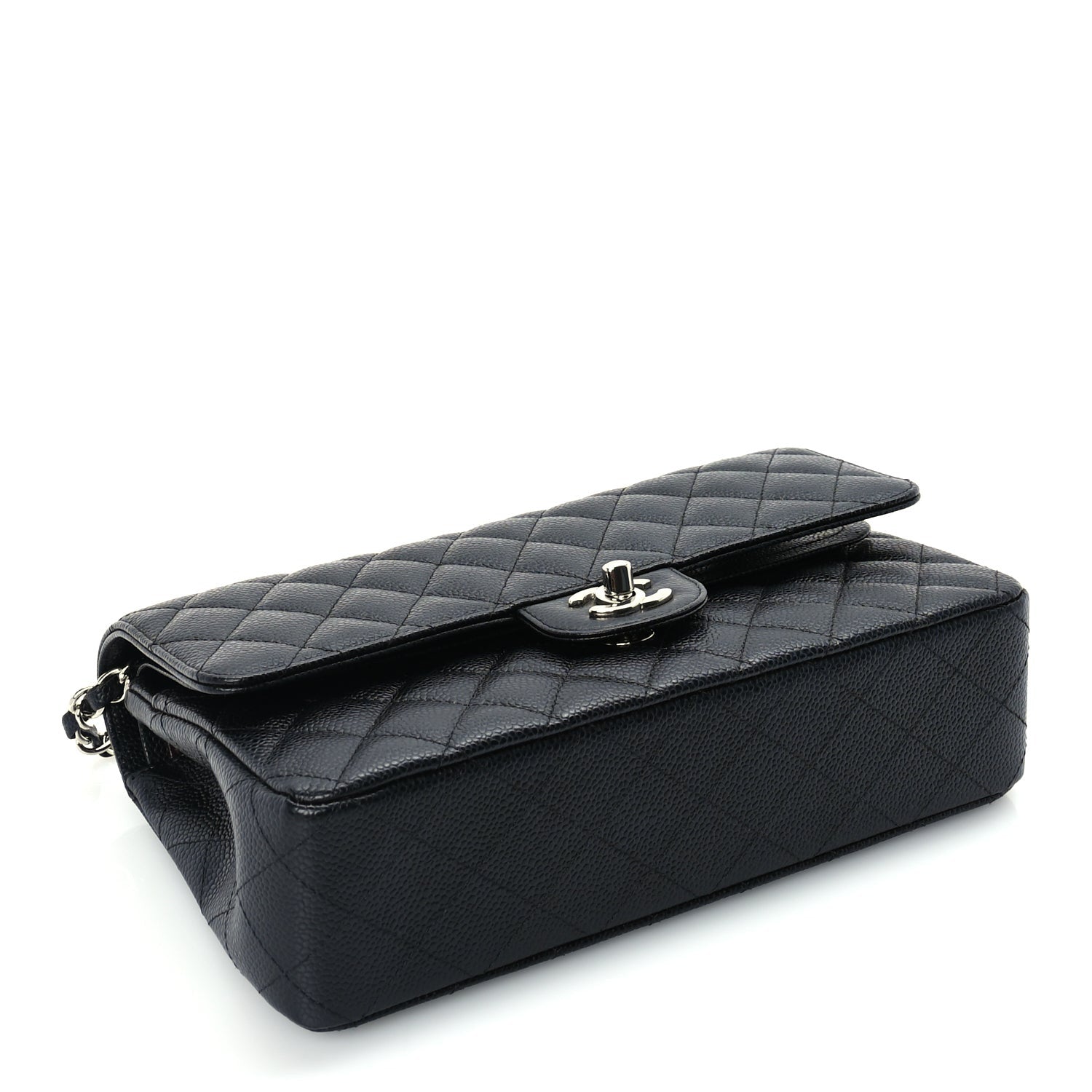 Caviar Quilted Medium Double Flap Black — view 3