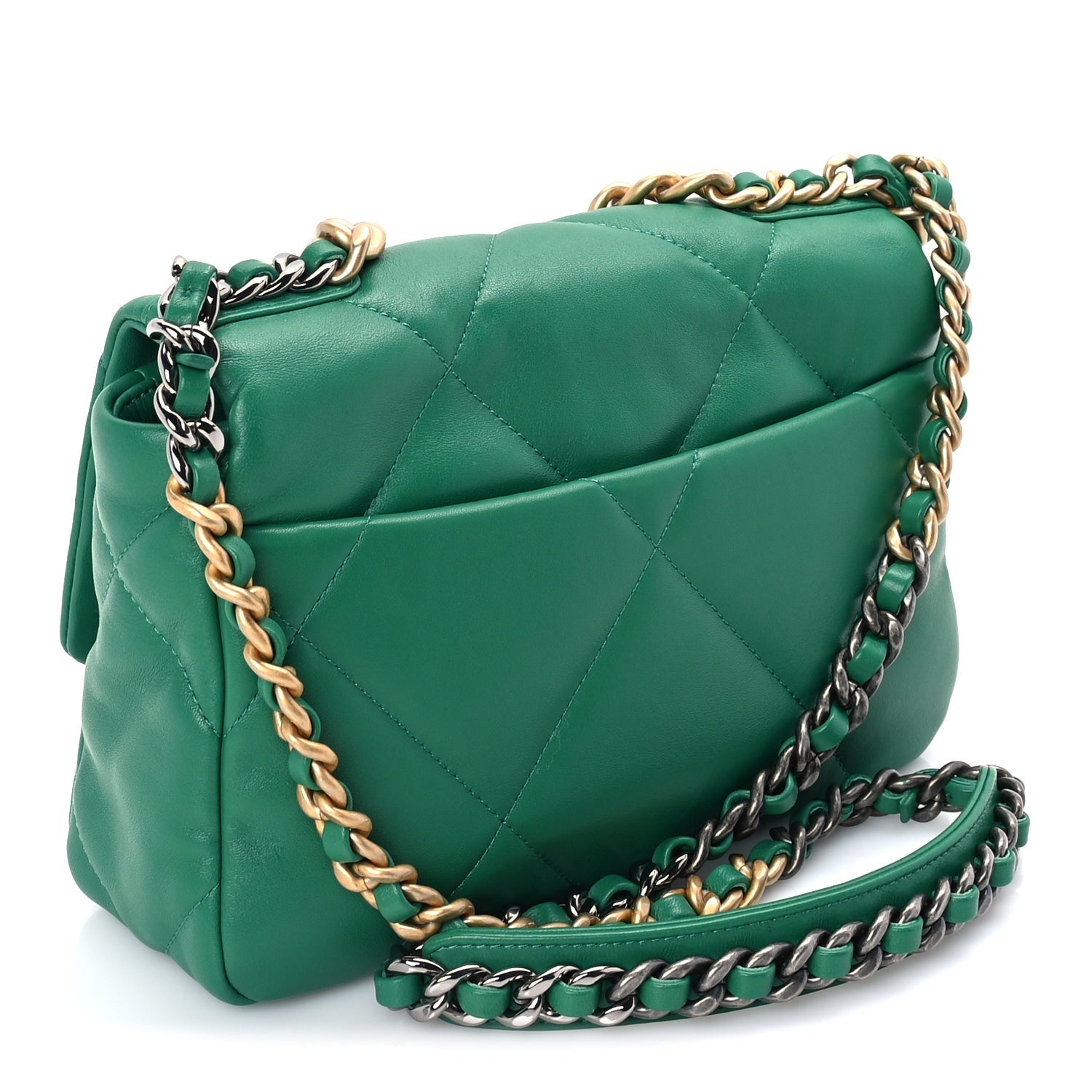 Lambskin Quilted Medium 19 Flap Green — view 2