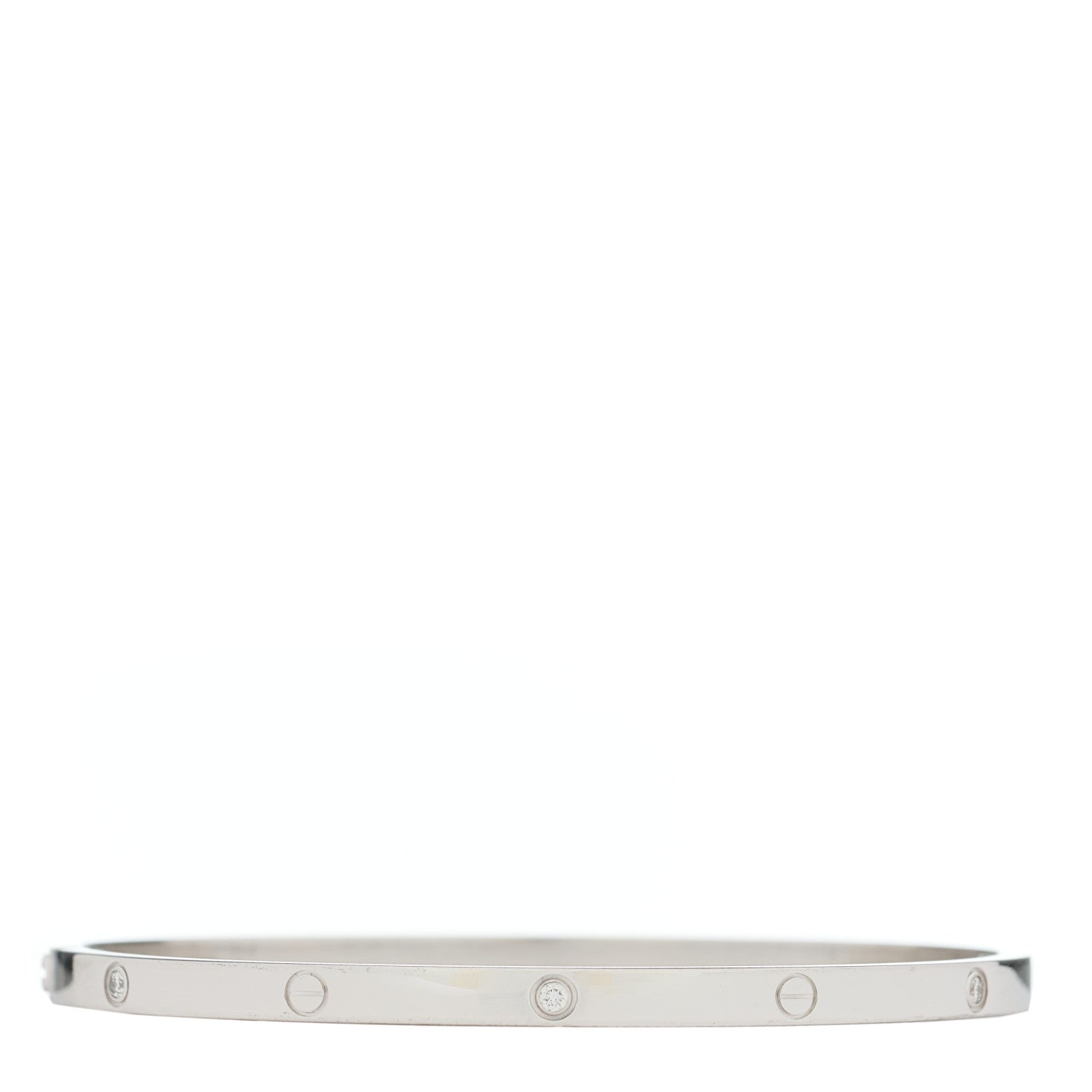 18K White Gold 6 Diamond Small LOVE Bracelet 18 — view 2