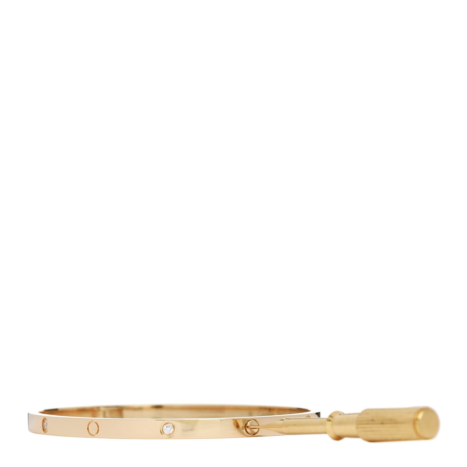 18K Yellow Gold 6 Diamond Small LOVE Bracelet 18 — view 3