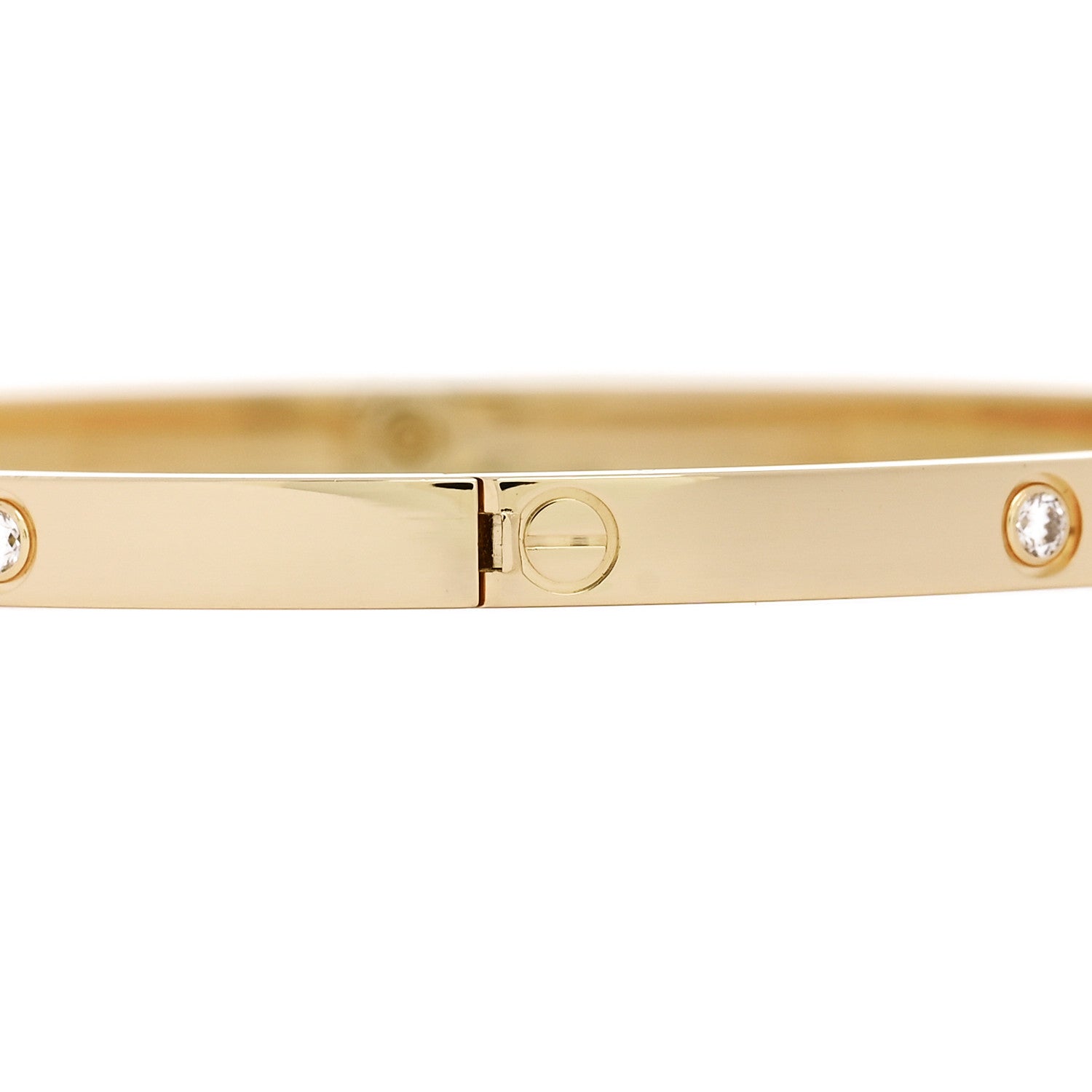 18K Yellow Gold 6 Diamond Small LOVE Bracelet 18 — view 5