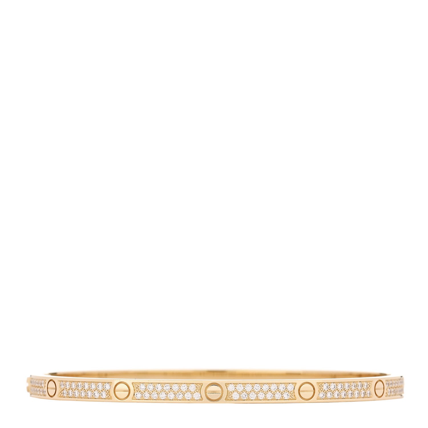 18K Yellow Gold Diamond Small LOVE Paved Bracelet 17 — view 2