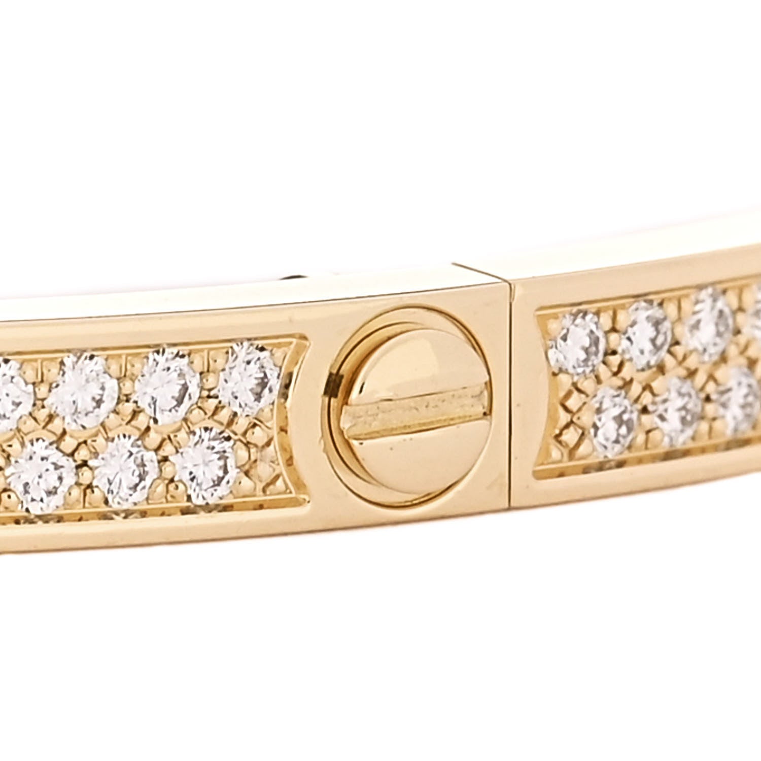 18K Yellow Gold Diamond Small LOVE Paved Bracelet 17 — view 5