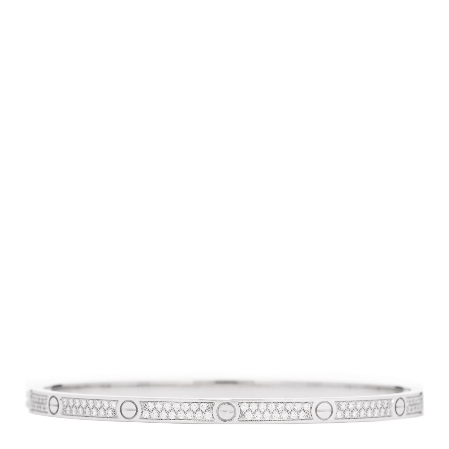 18K White Gold Diamond Small LOVE Paved Bracelet 17 — view 2