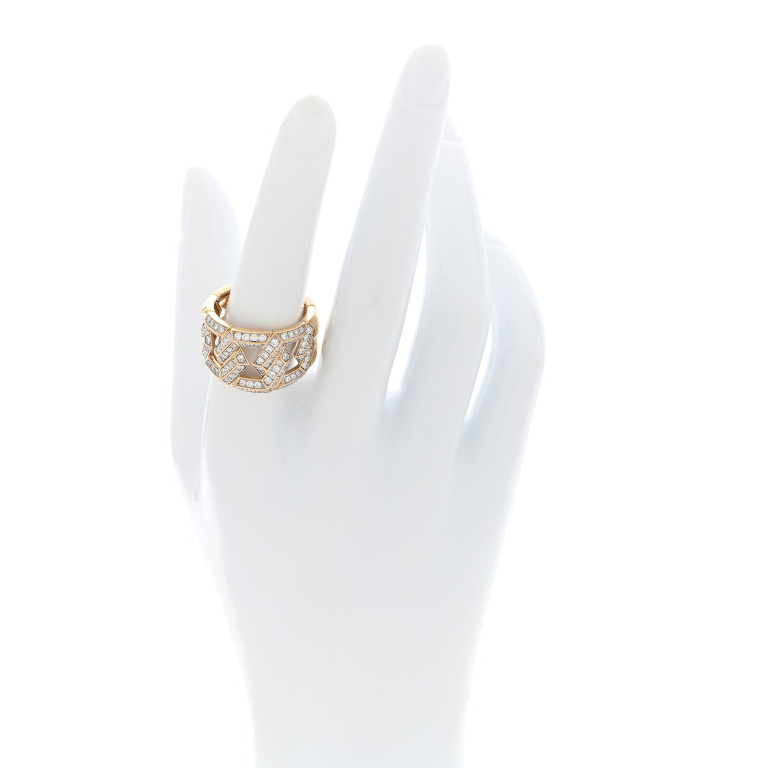 18K Yellow Gold Diamond 16mm Carlyle Ring 57 8 — view 2
