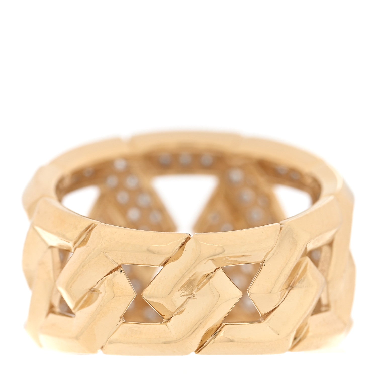 18K Yellow Gold Diamond 16mm Carlyle Ring 57 8 — view 3