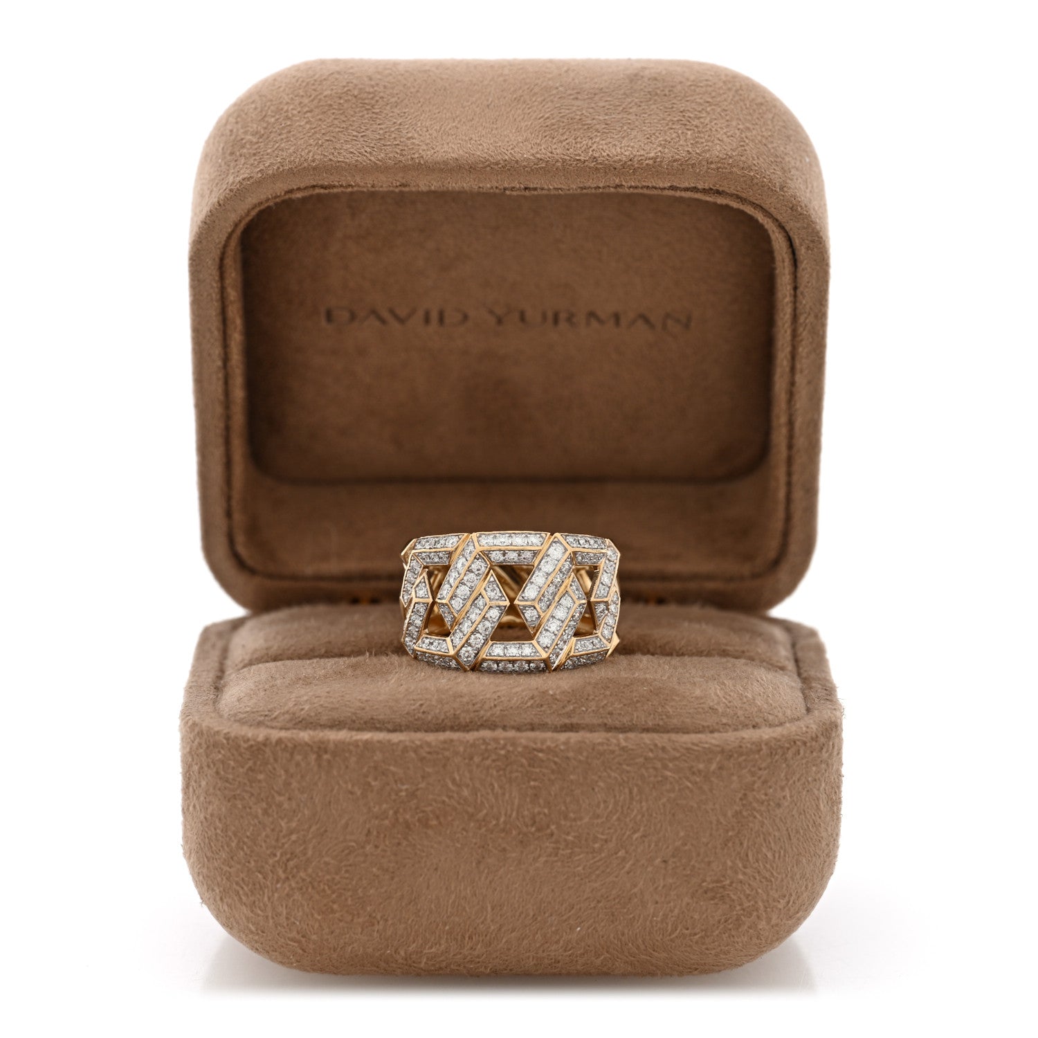 18K Yellow Gold Diamond 16mm Carlyle Ring 57 8 — view 5