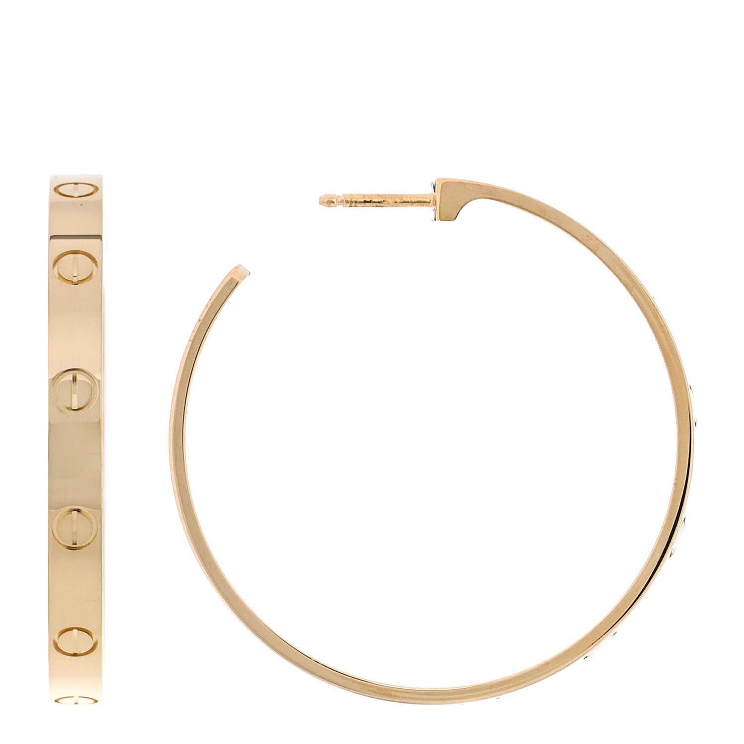 18K Yellow Gold Large LOVE Hoop Earrings
