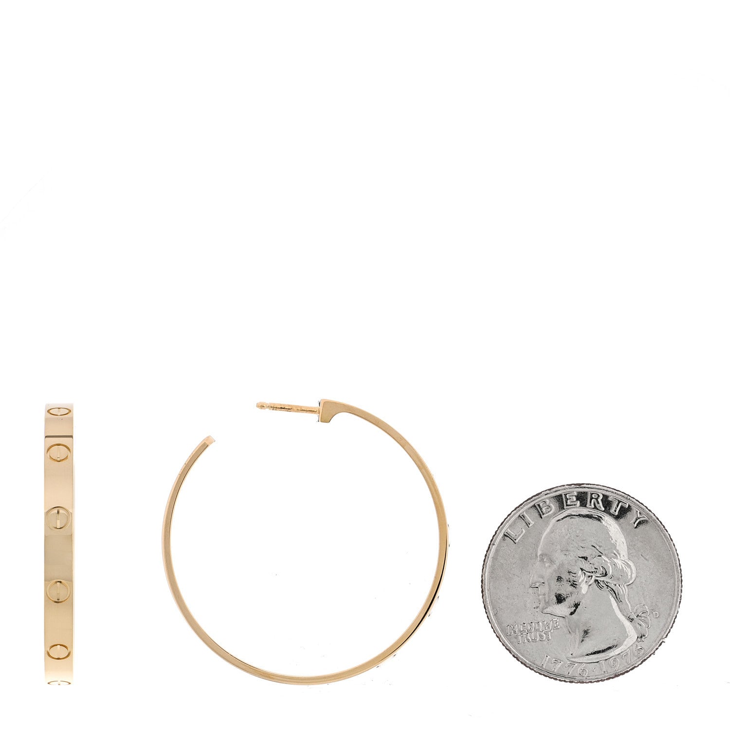 18K Yellow Gold Large LOVE Hoop Earrings — view 2