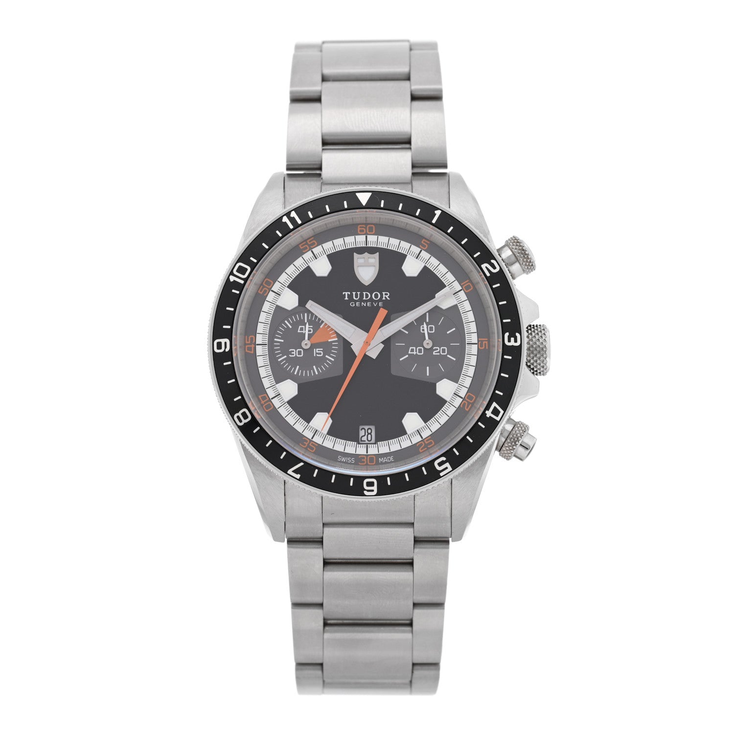 Stainless Steel 42mm Heritage Chrono Automatic Watch Black 70330N