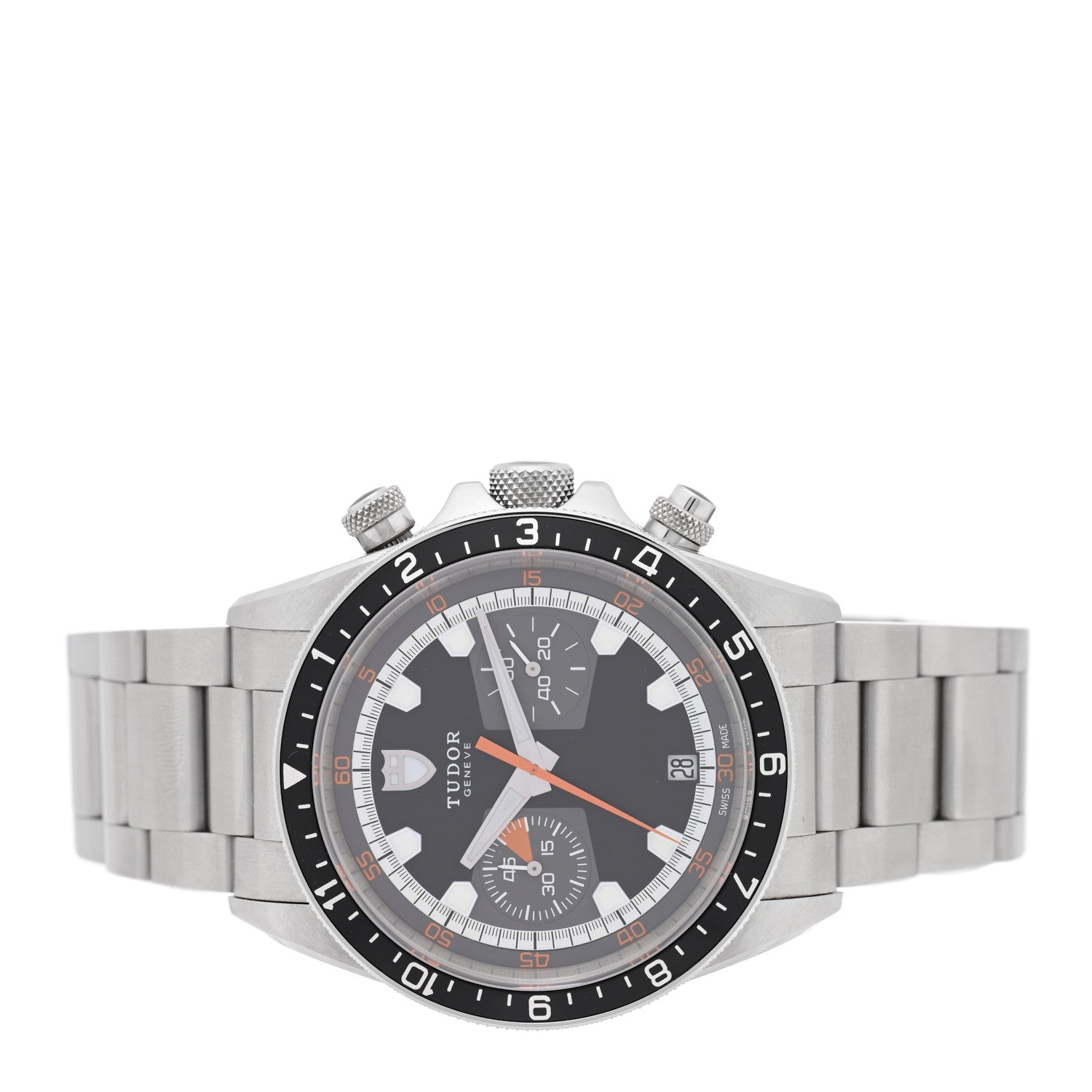 Stainless Steel 42mm Heritage Chrono Automatic Watch Black 70330N — view 2