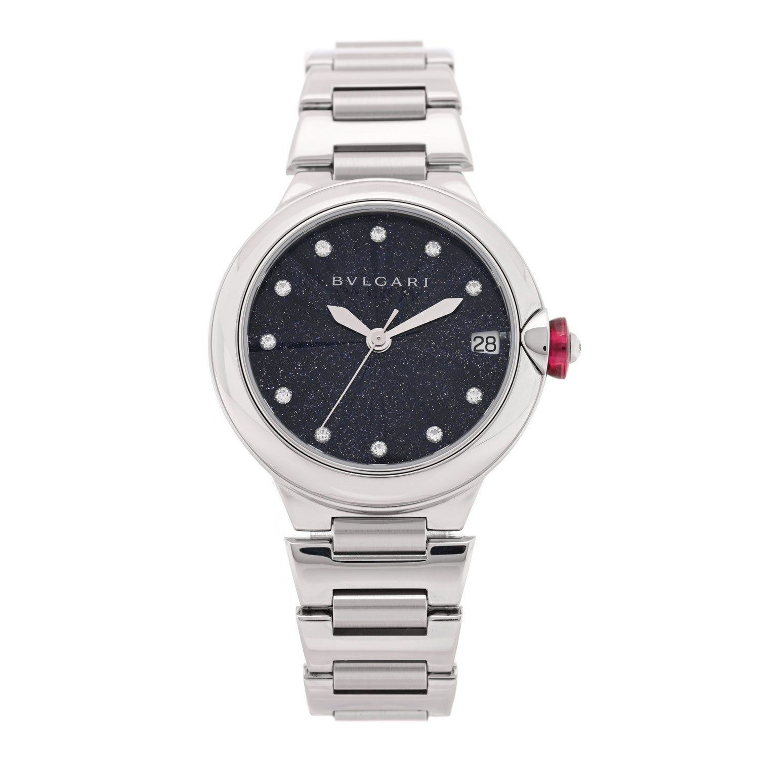 Stainless Steel Diamond 33mm Blue Aventurine Lucea Automatic Watch