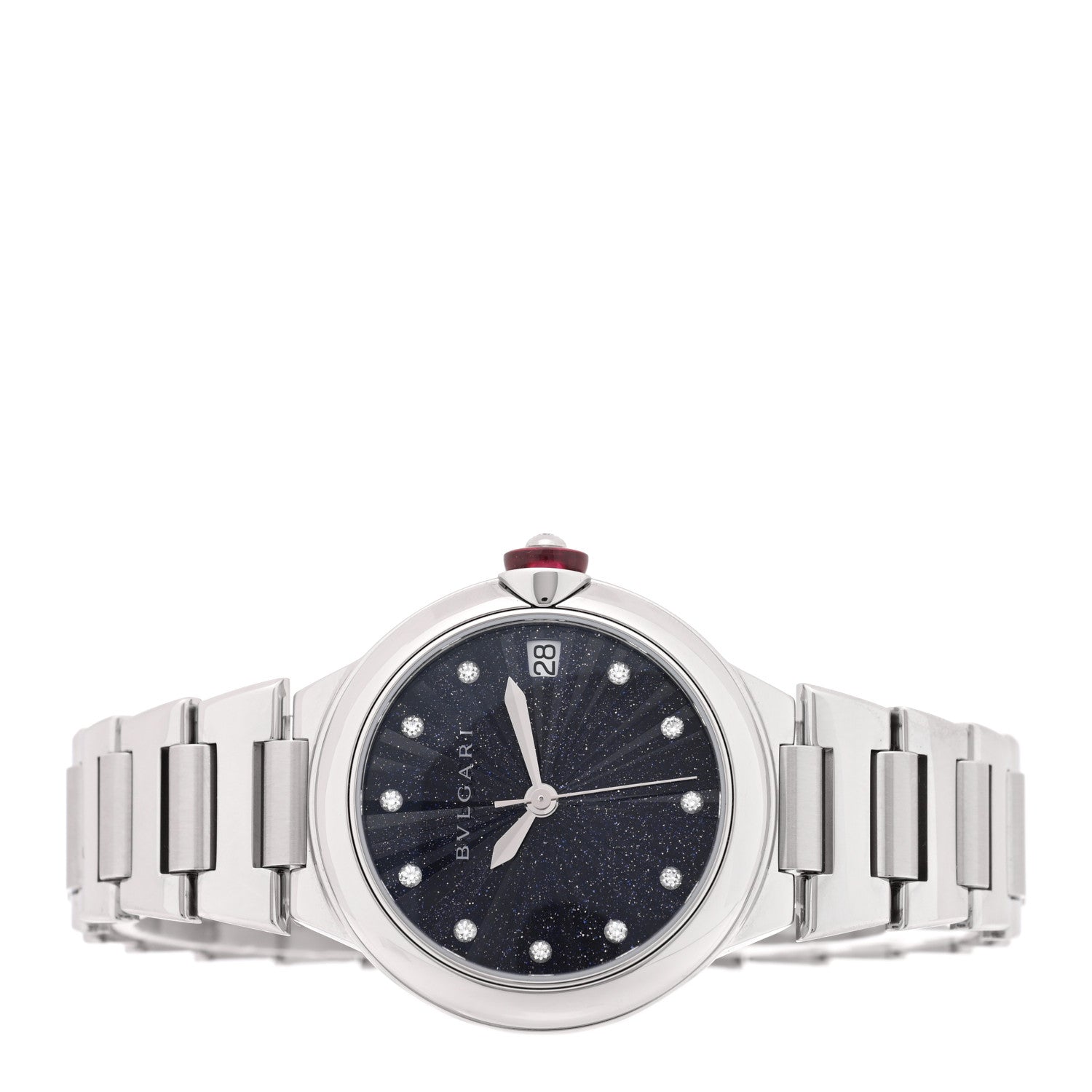 Stainless Steel Diamond 33mm Blue Aventurine Lucea Automatic Watch — view 2