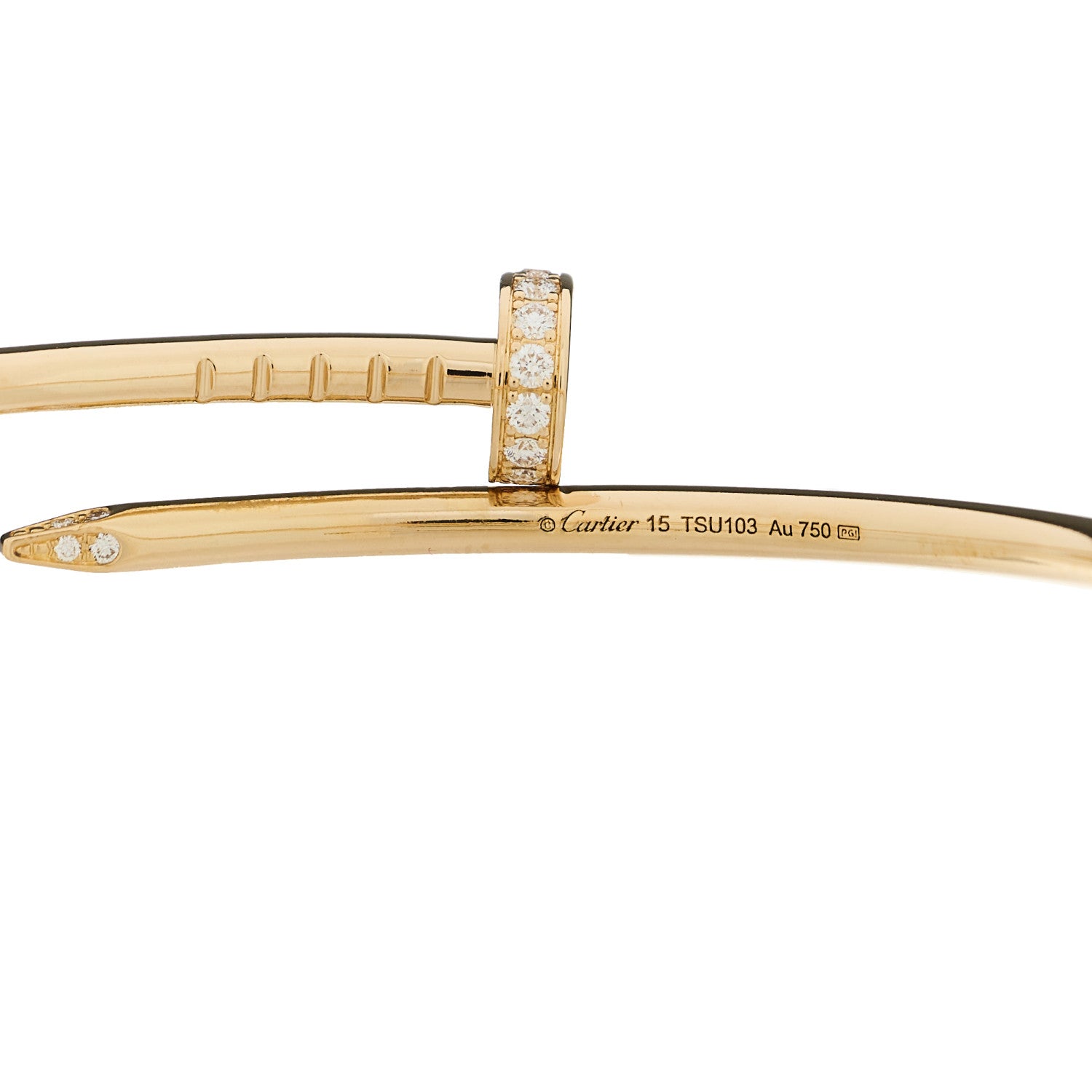 18K Yellow Gold Diamond Small Juste Un Clou Bracelet 15 — view 3