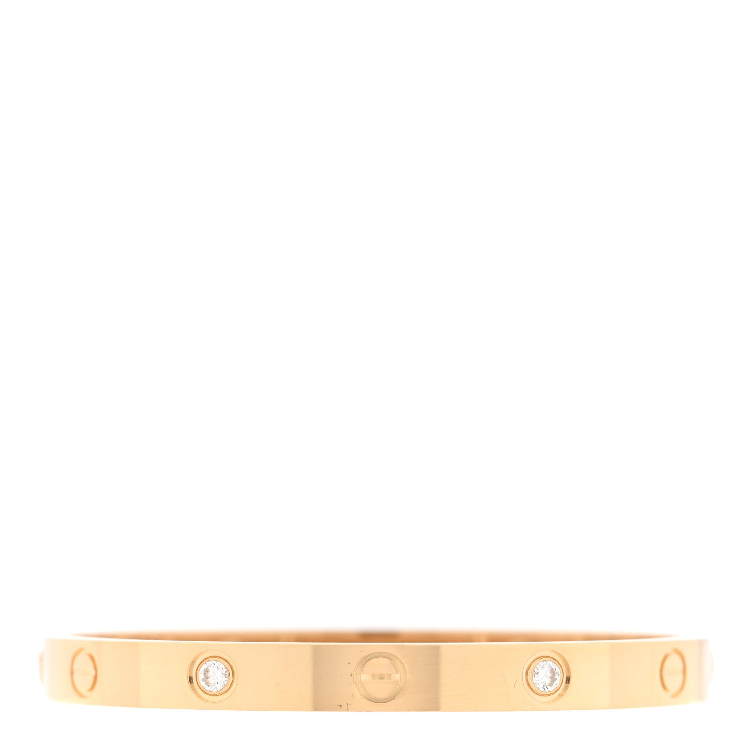 18K Yellow Gold 4 Diamond LOVE Bracelet 17