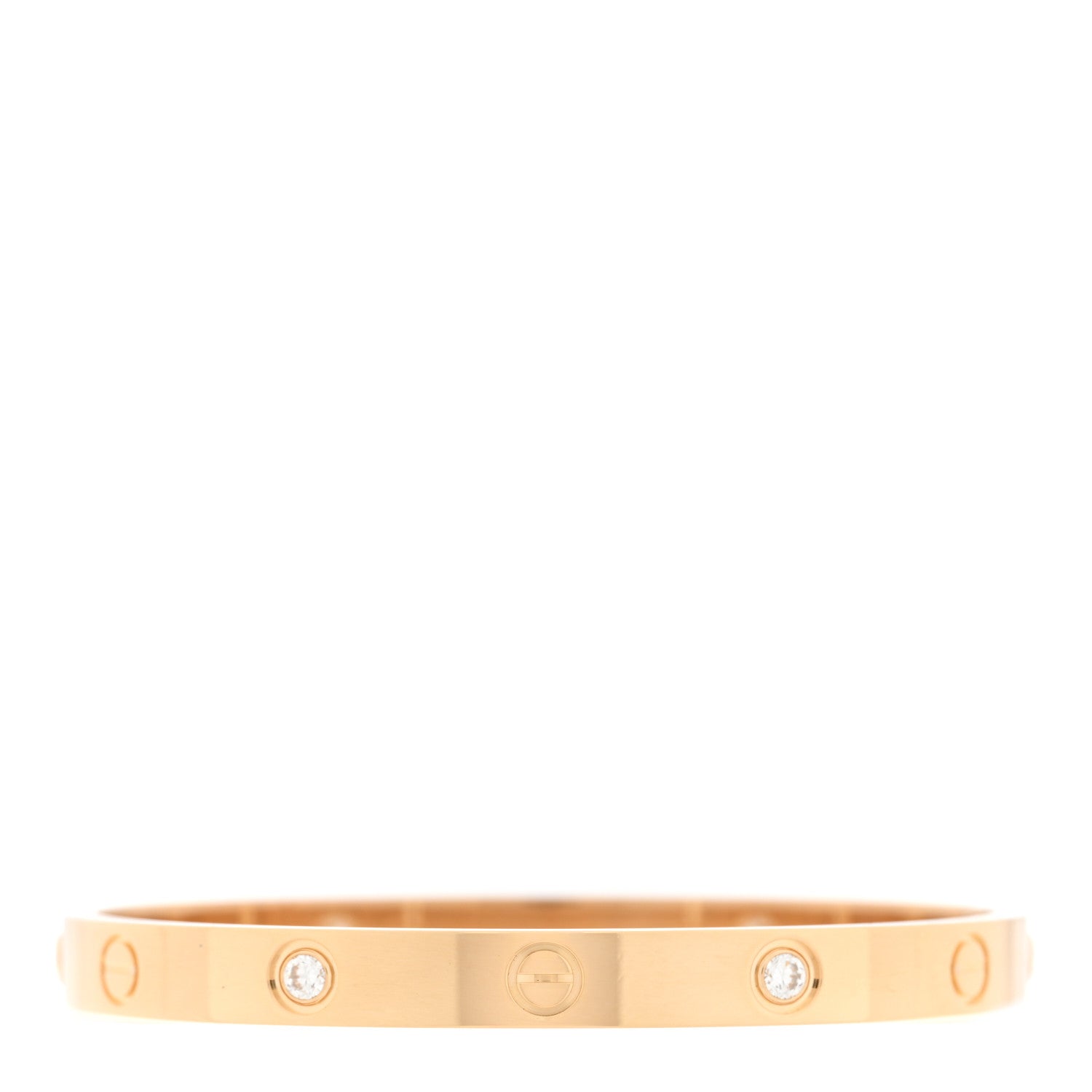 18K Yellow Gold 4 Diamond LOVE Bracelet 17 — view 2