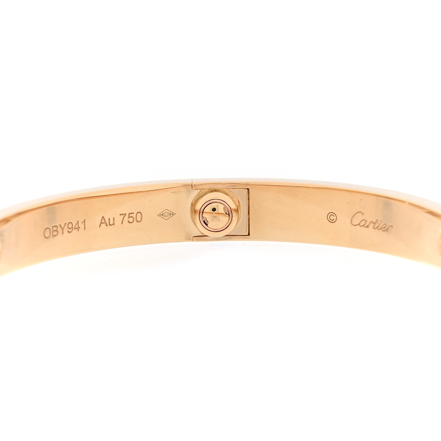 18K Yellow Gold 4 Diamond LOVE Bracelet 17 — view 5