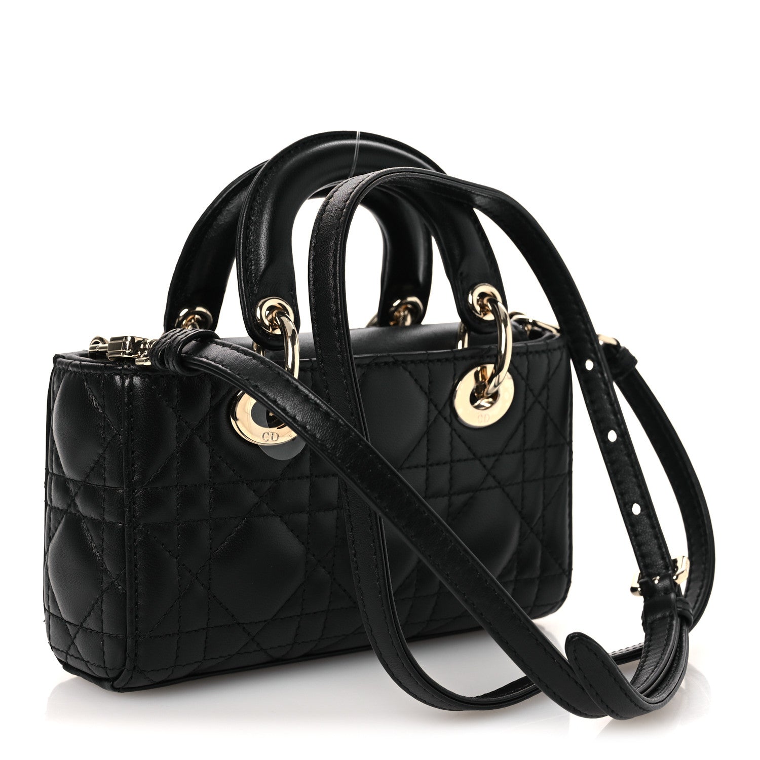 Lambskin Cannage Micro Lady D-Joy Black — view 3