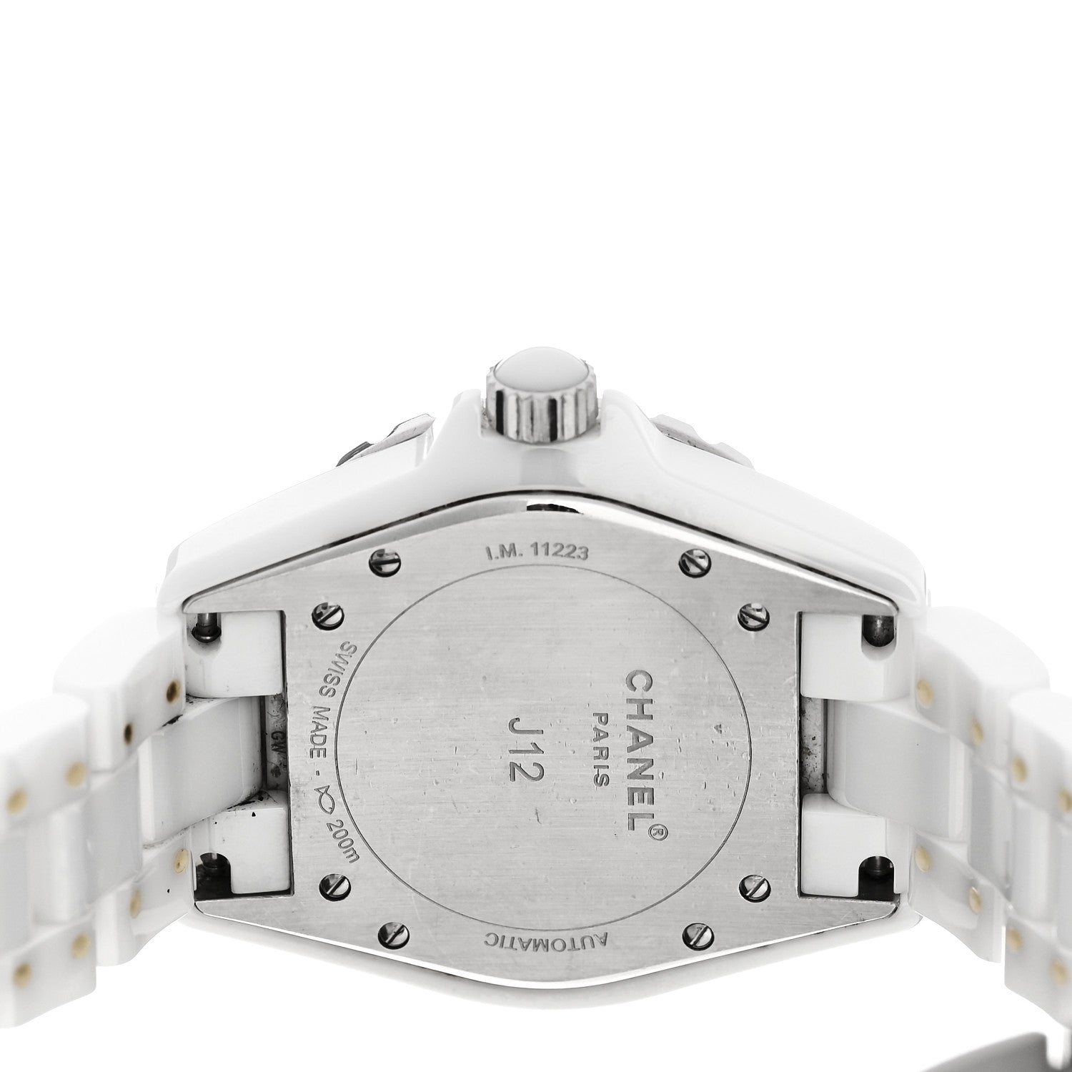 Stainless Steel Ceramic Diamond 38mm J12 Automatic Watch White — view 4