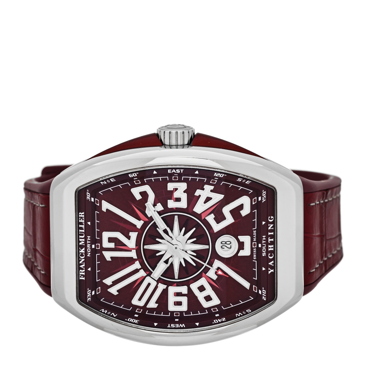 Stainless Steel Alligator 43mm Vanguard Yachting Automatic Watch Burgundy V43SCDT — view 2